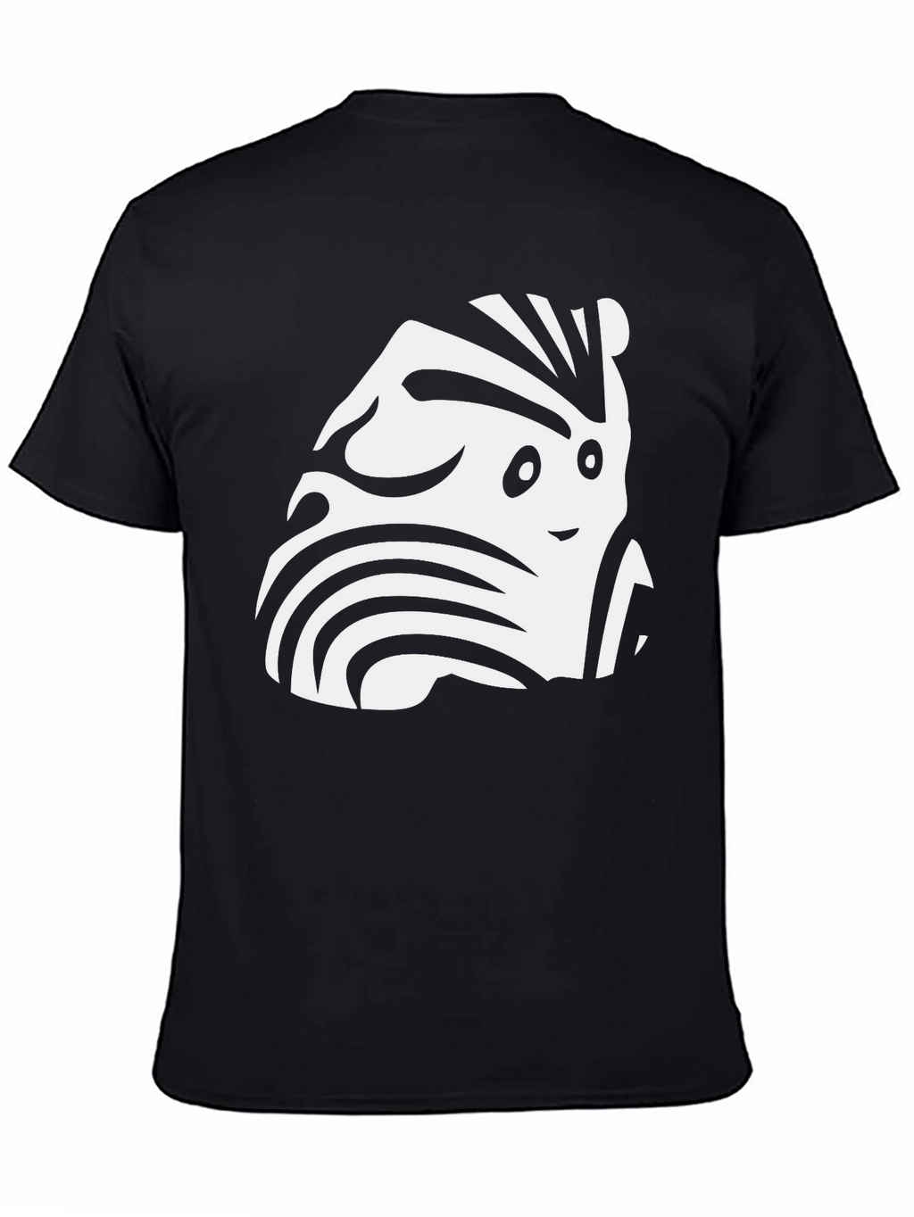 Funky Zebra-Inspired Graphic Black T-Shirt