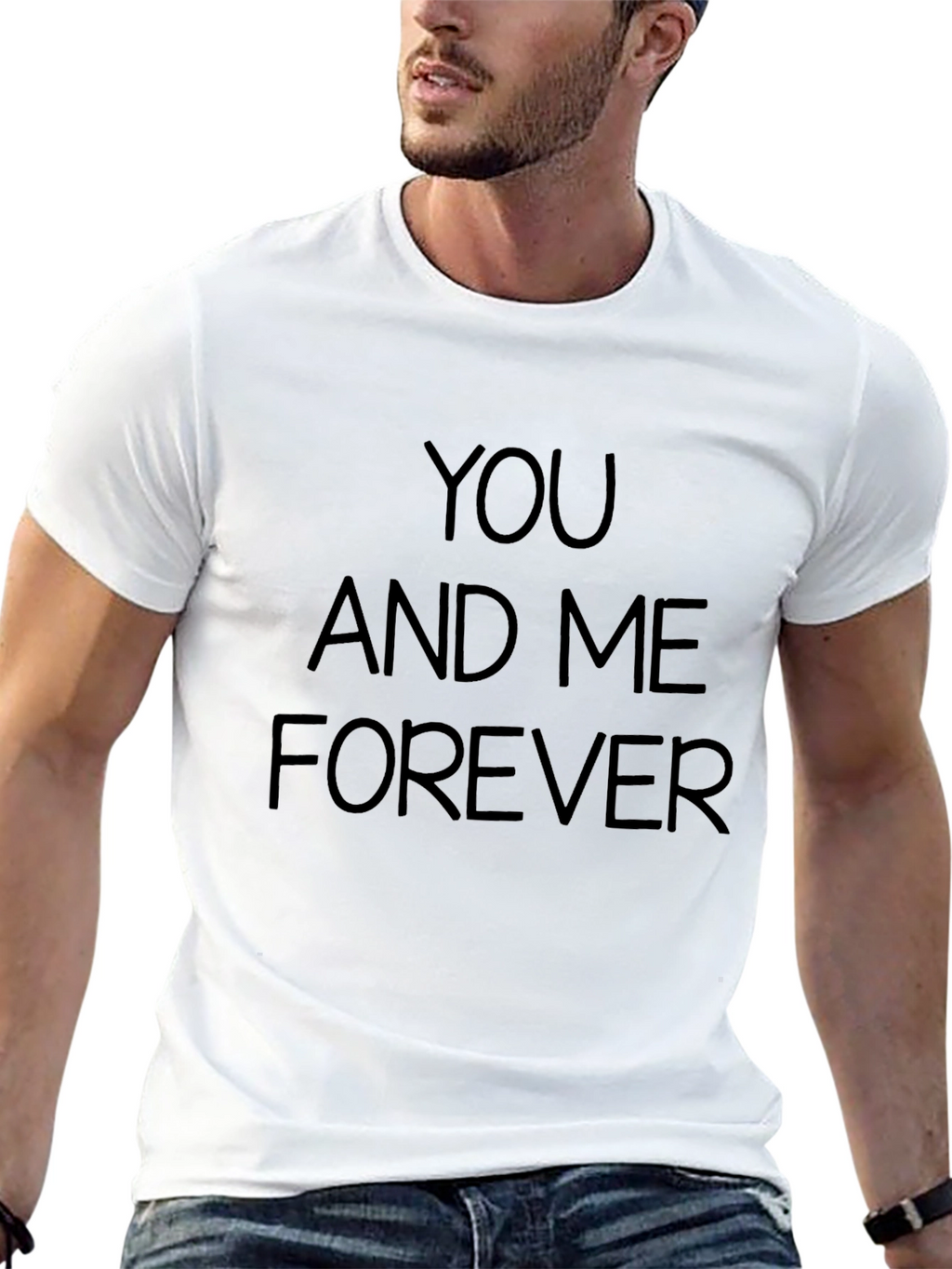 You and Me Forever Black Graphic Tee