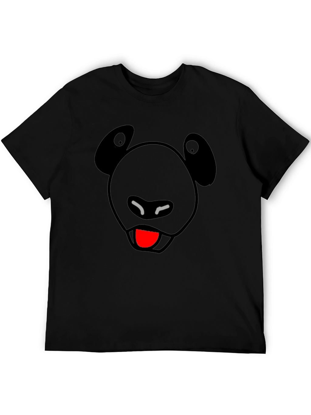 Funny Panda Face Black Graphic Tee