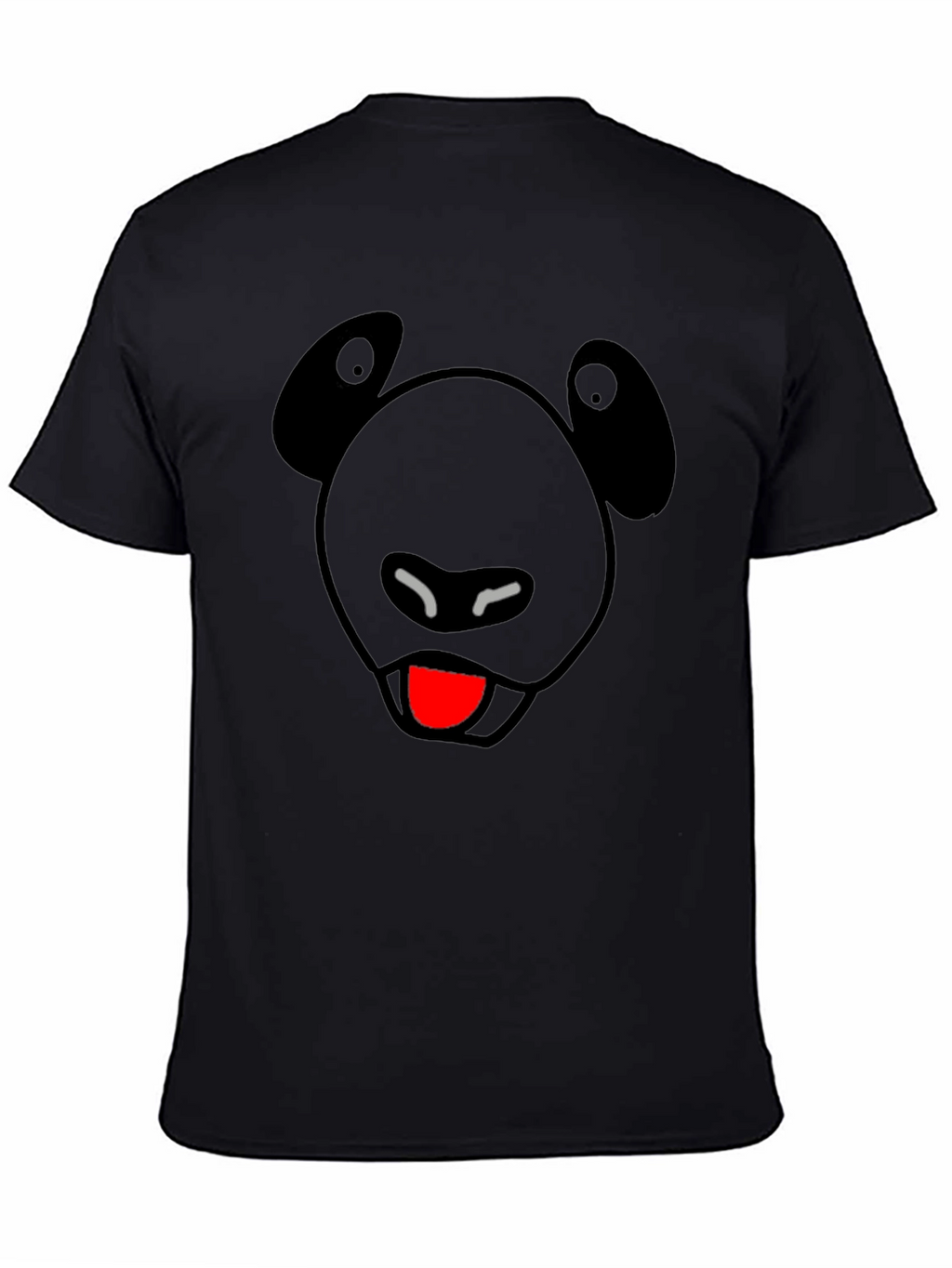 Funny Panda Face Black Graphic Tee