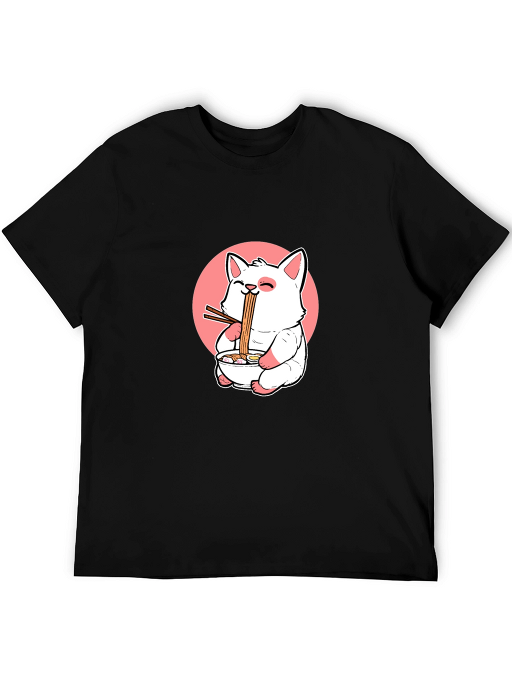 Ramen Cat Graphic T-Shirt - Cute Japanese Anime Tee