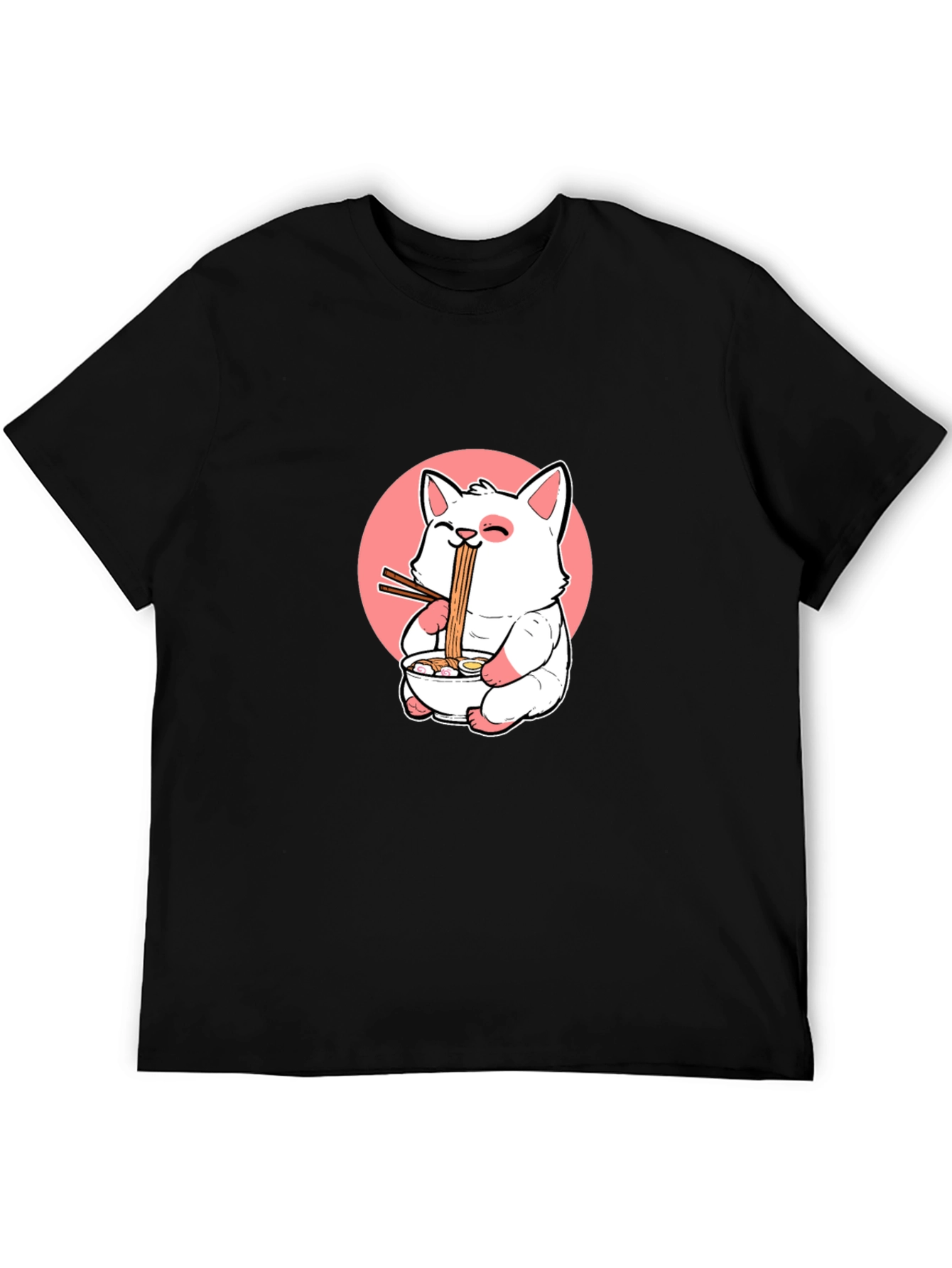 Ramen Cat Graphic T-Shirt - Cute Japanese Anime Tee