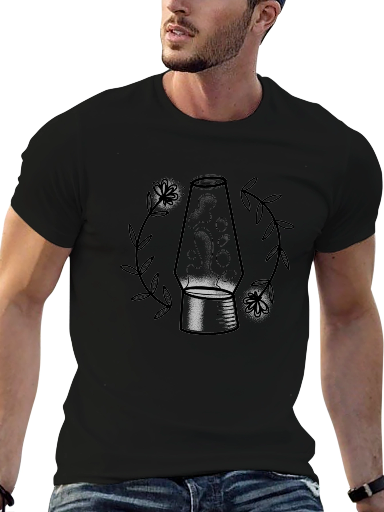 Lava Lamp Graphic Tee - Black Cotton Blend