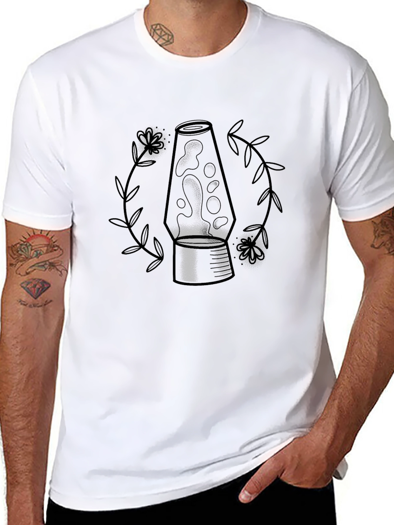 Lava Lamp Graphic Tee - Black Cotton Blend