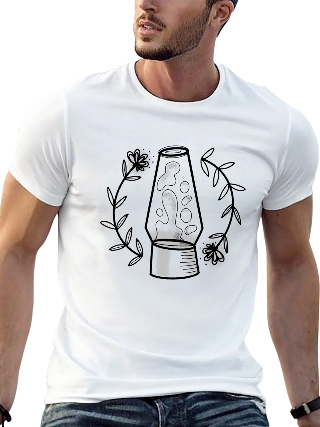 Lava Lamp Graphic Tee - Black Cotton Blend