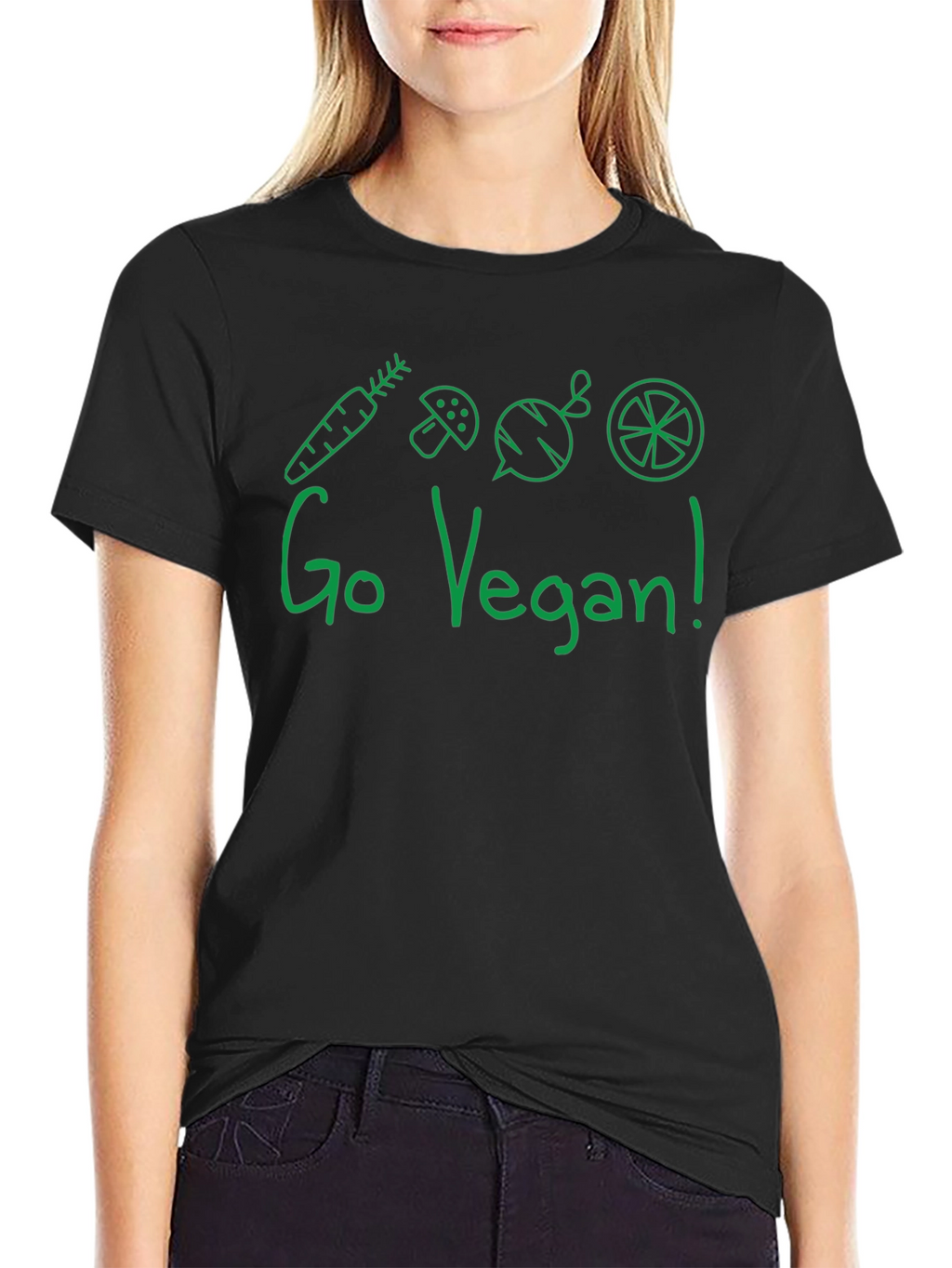 Go Vegan T-Shirt - Green Graphic Tee