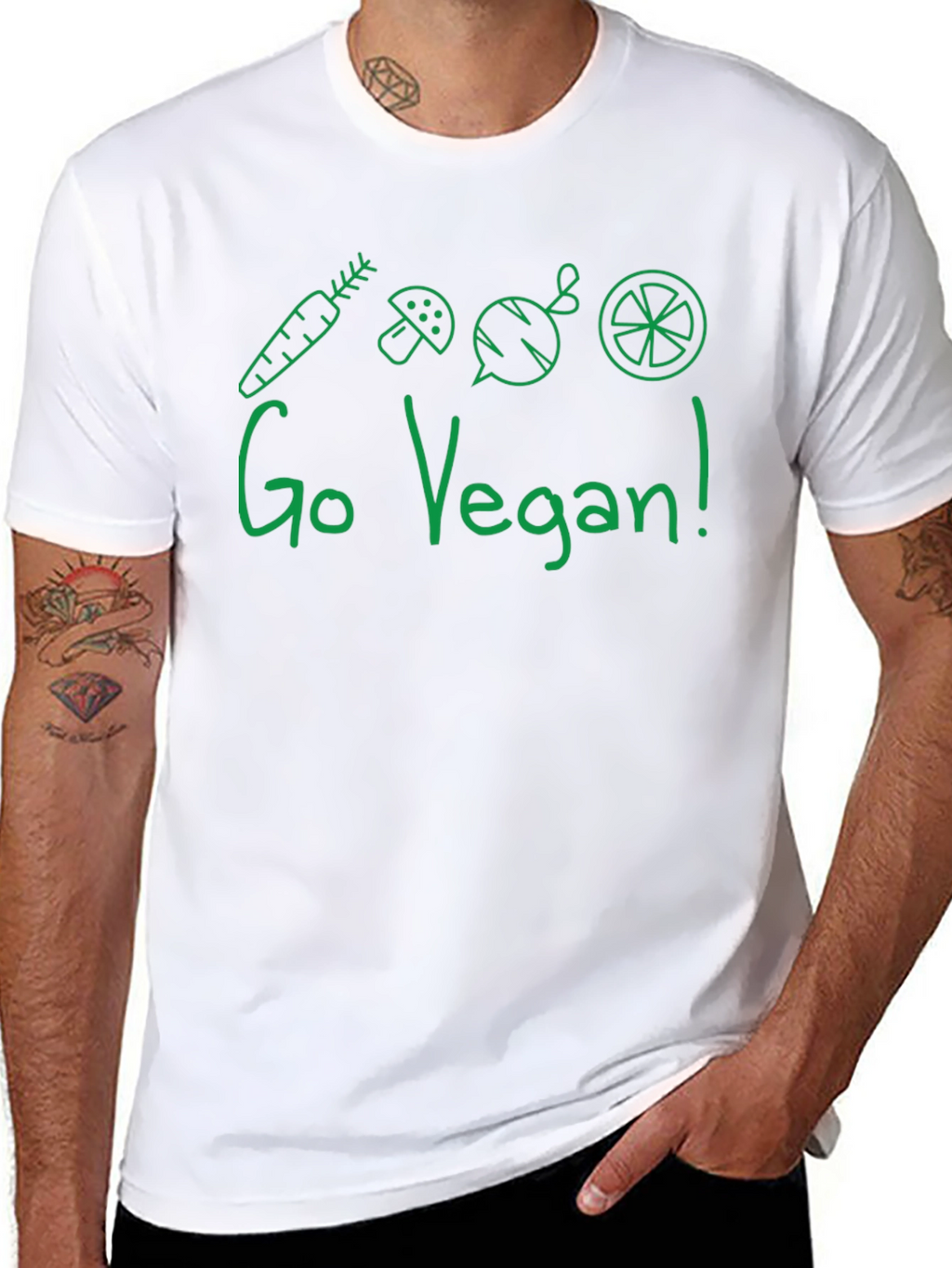 Go Vegan T-Shirt - Green Graphic Tee