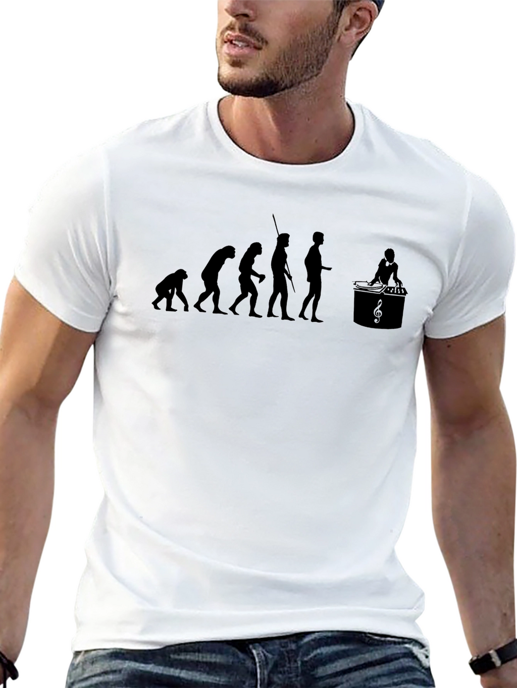 Evolution of Music Black Graphic Tee