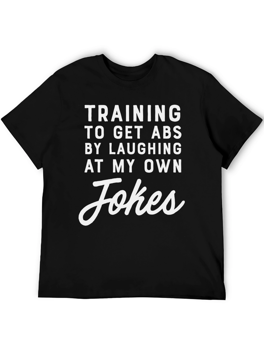 Funny Training for Abs Black T-Shirt