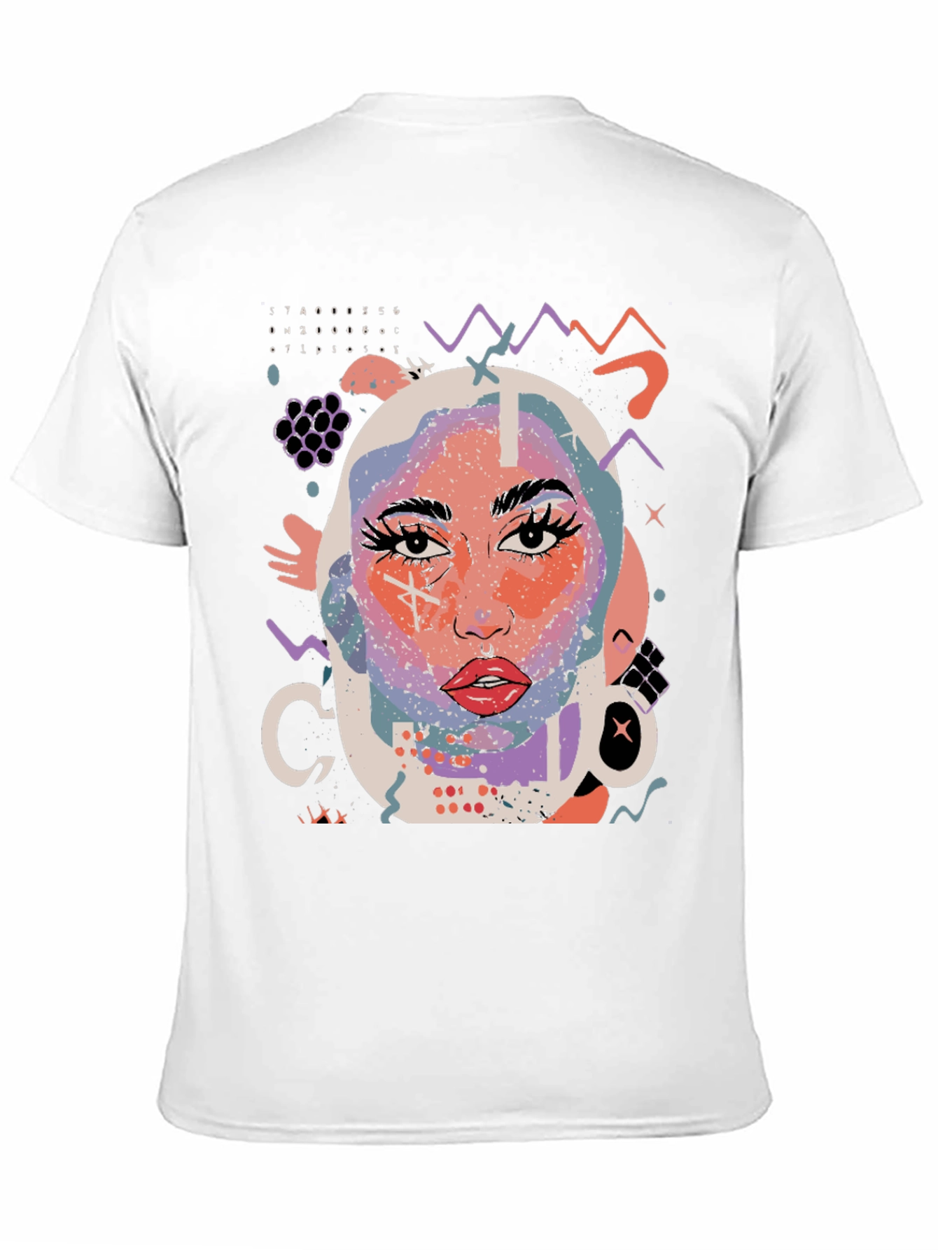 Abstract Face Graphic Black T-Shirt
