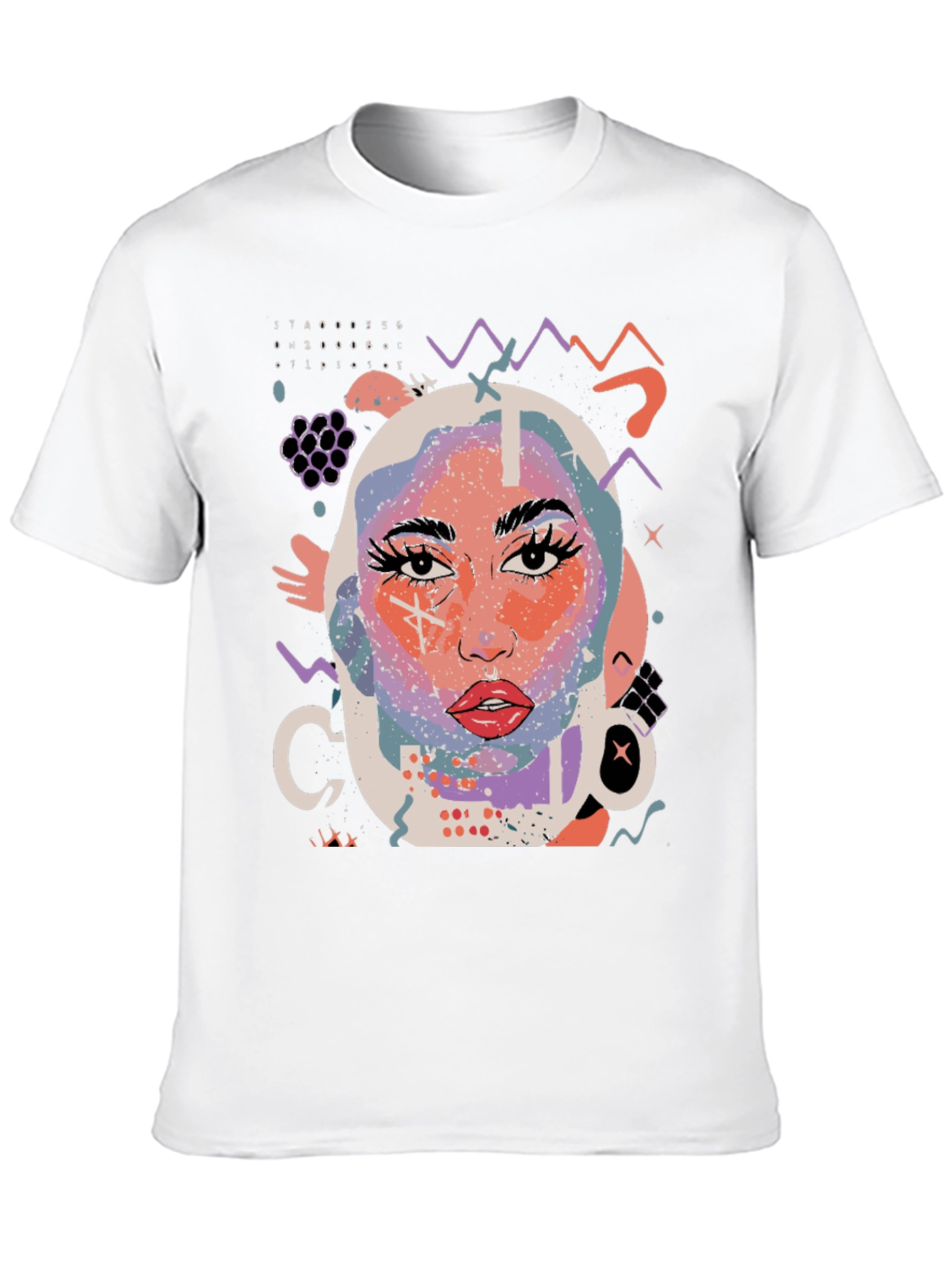 Abstract Face Graphic Black T-Shirt