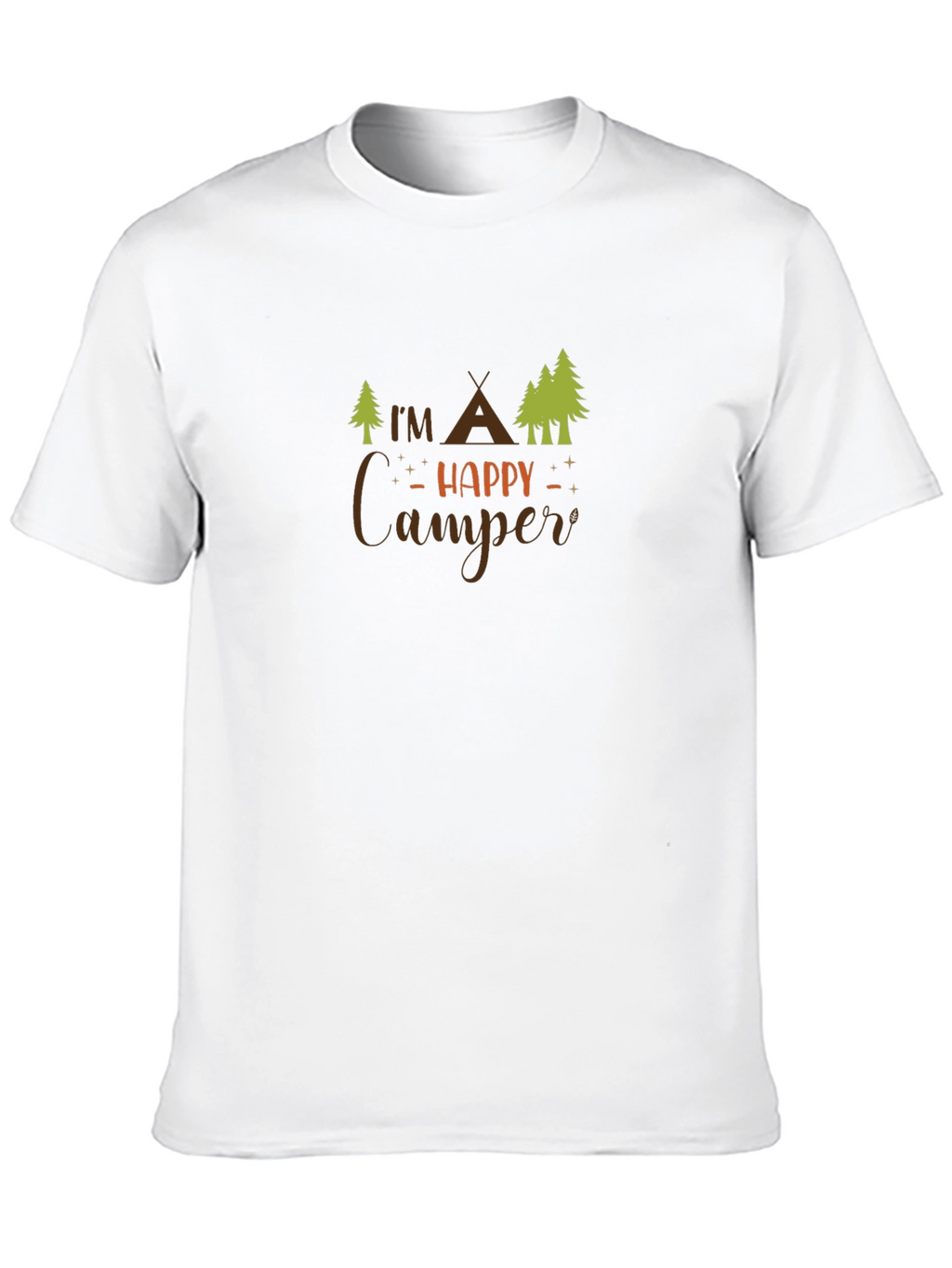 Happy Camper Black Tee - Outdoor Adventure Shirt