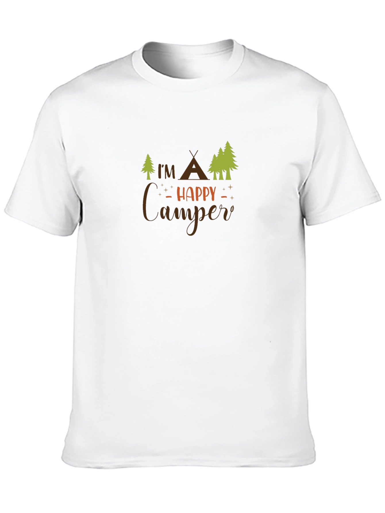 Happy Camper Black Tee - Outdoor Adventure Shirt