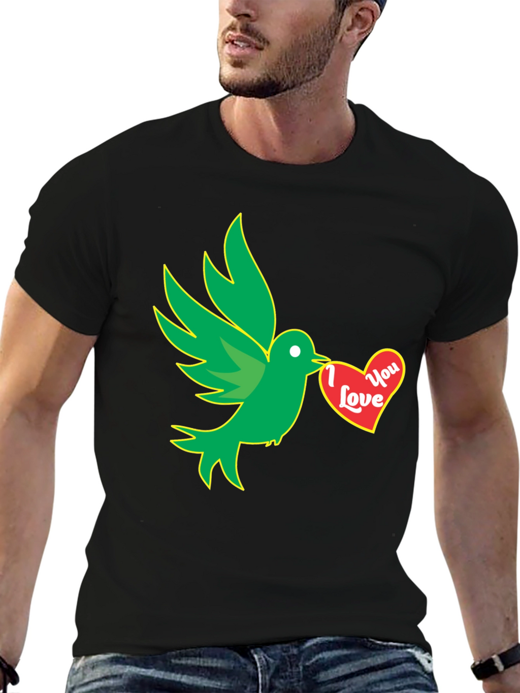 Love Bird Graphic T-Shirt - Black