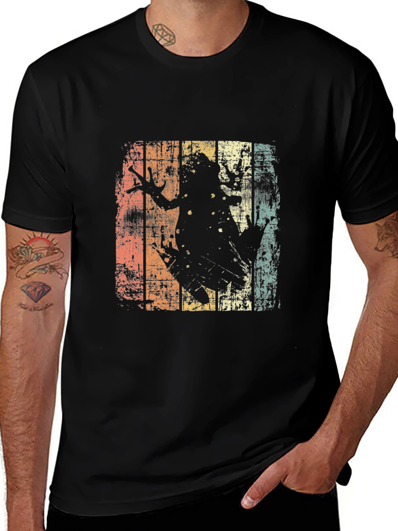 Retro Frog Graphic T-Shirt - Black Tee