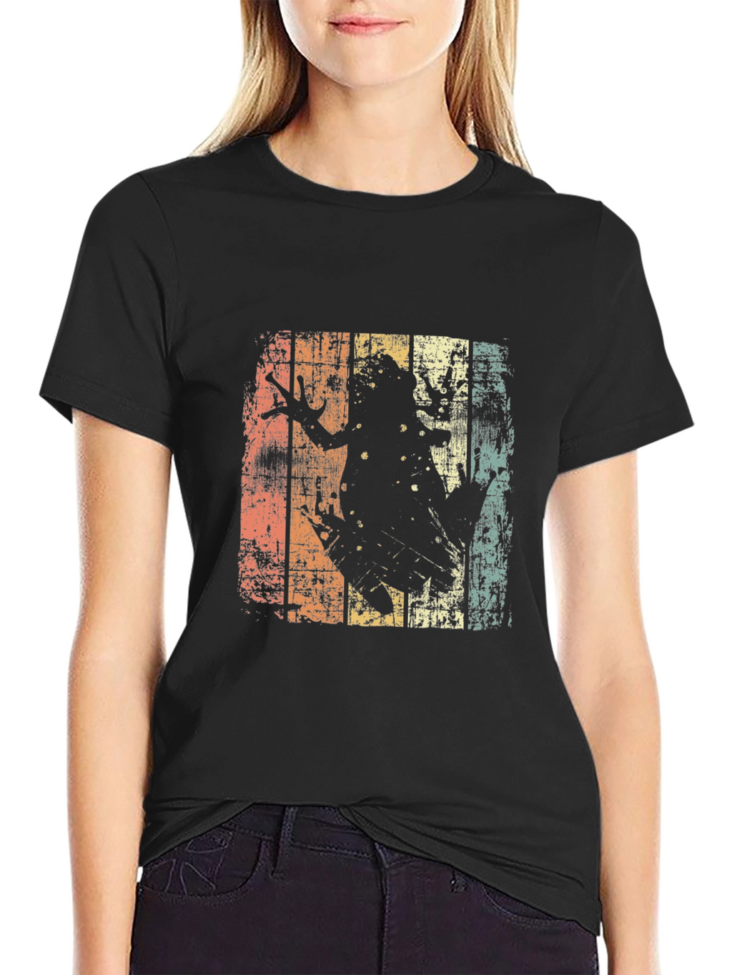 Retro Frog Graphic T-Shirt - Black Tee