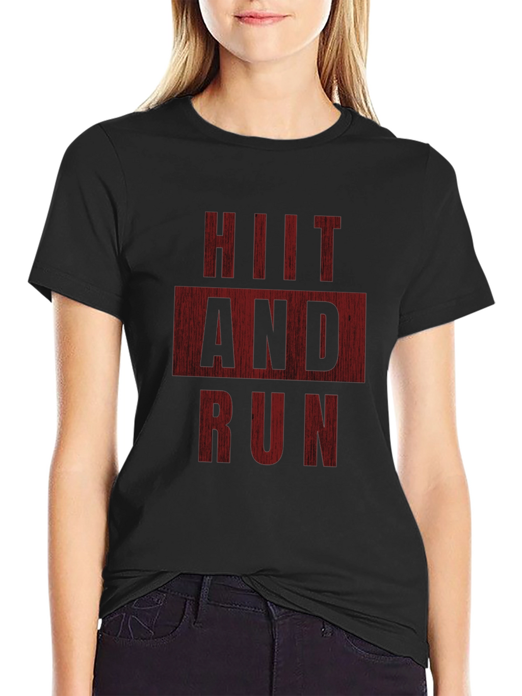 HIIT and Run Black Graphic Tee