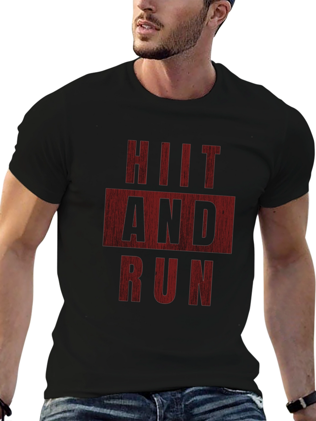 HIIT and Run Black Graphic Tee