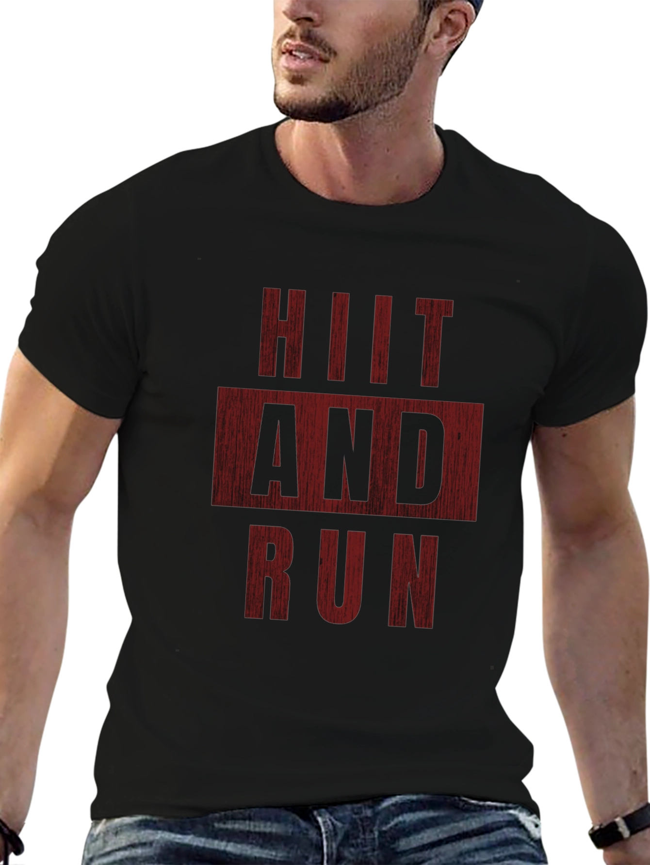 HIIT and Run Black Graphic Tee