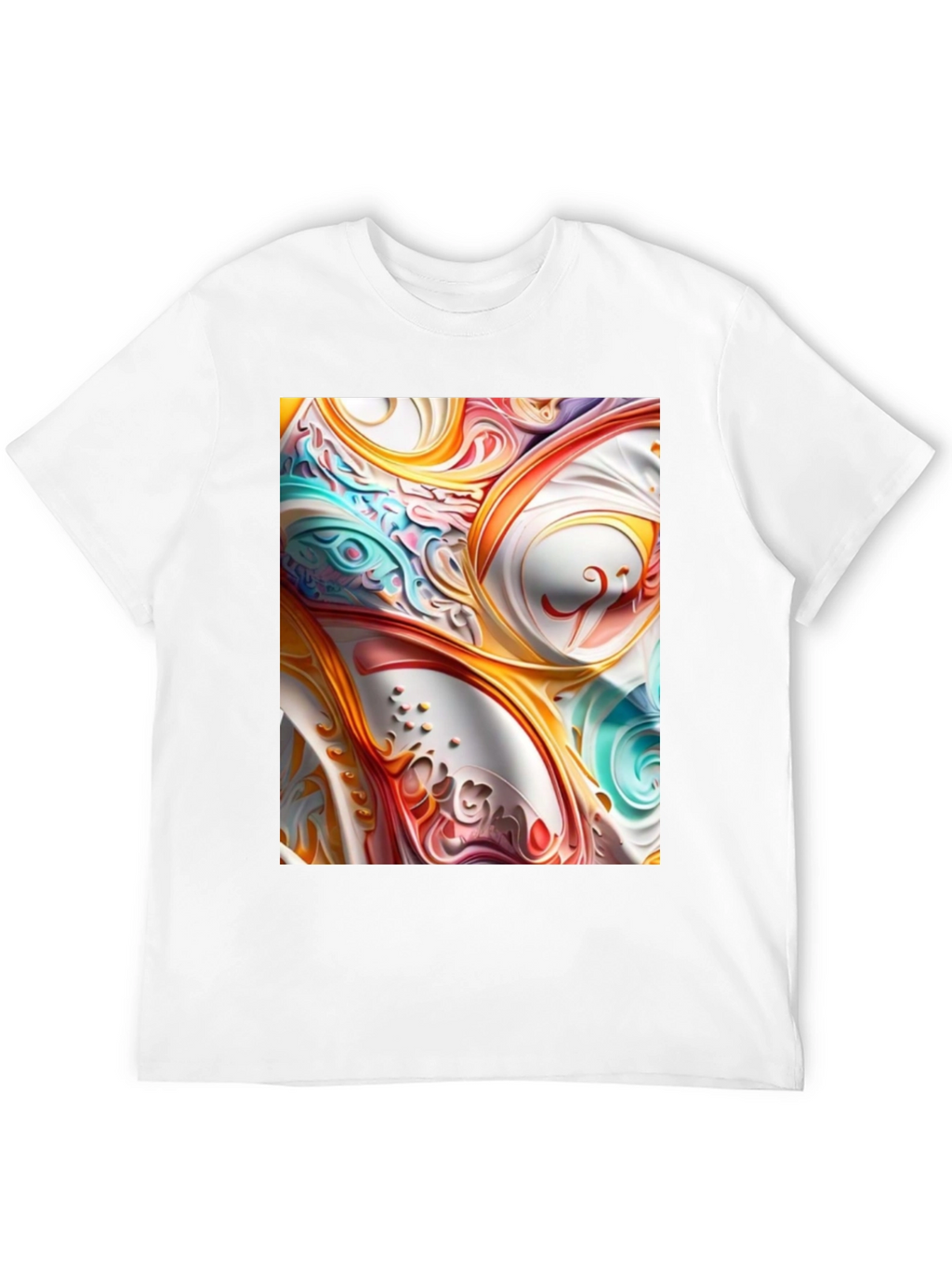Abstract Swirl Art Black T-Shirt