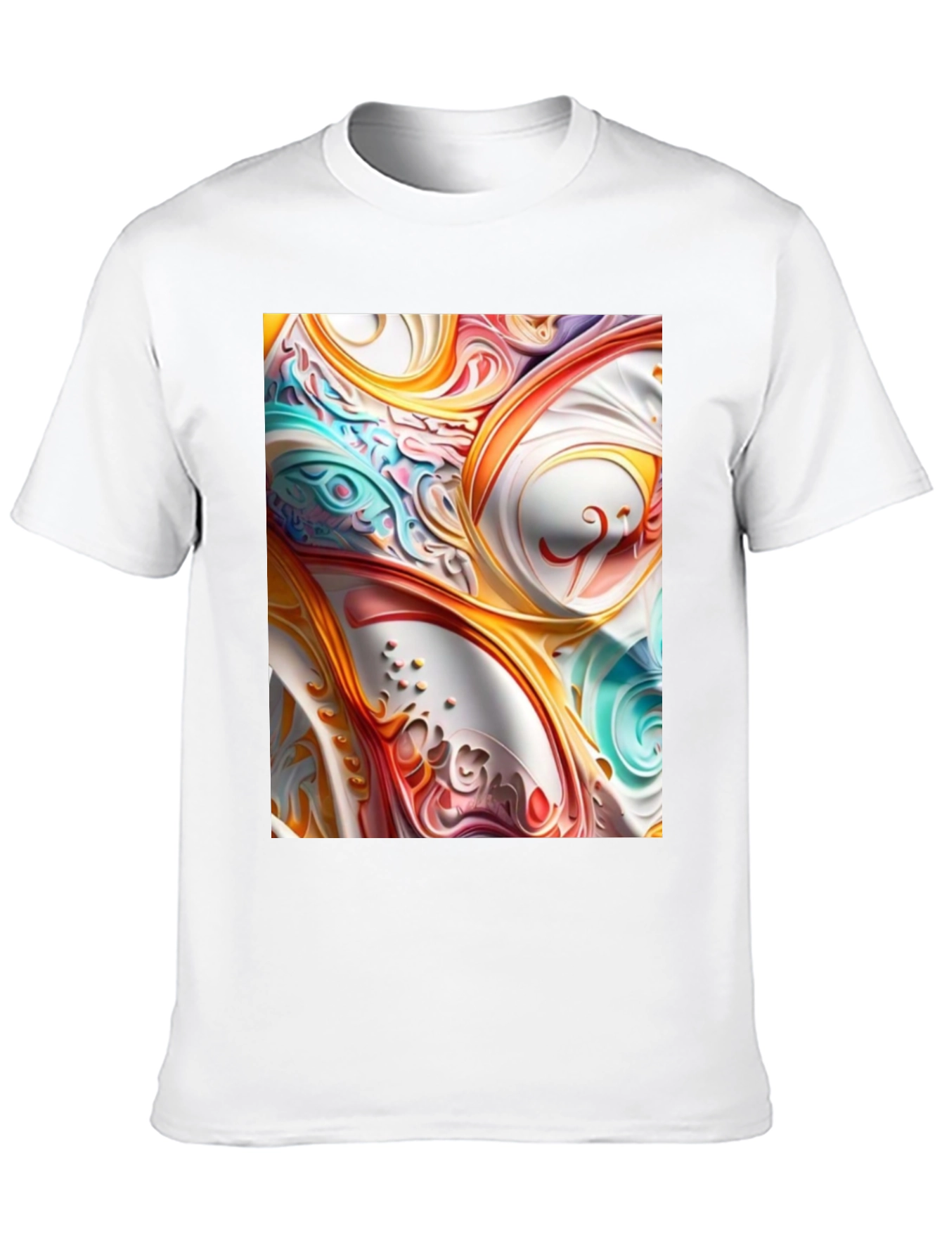 Abstract Swirl Art Black T-Shirt