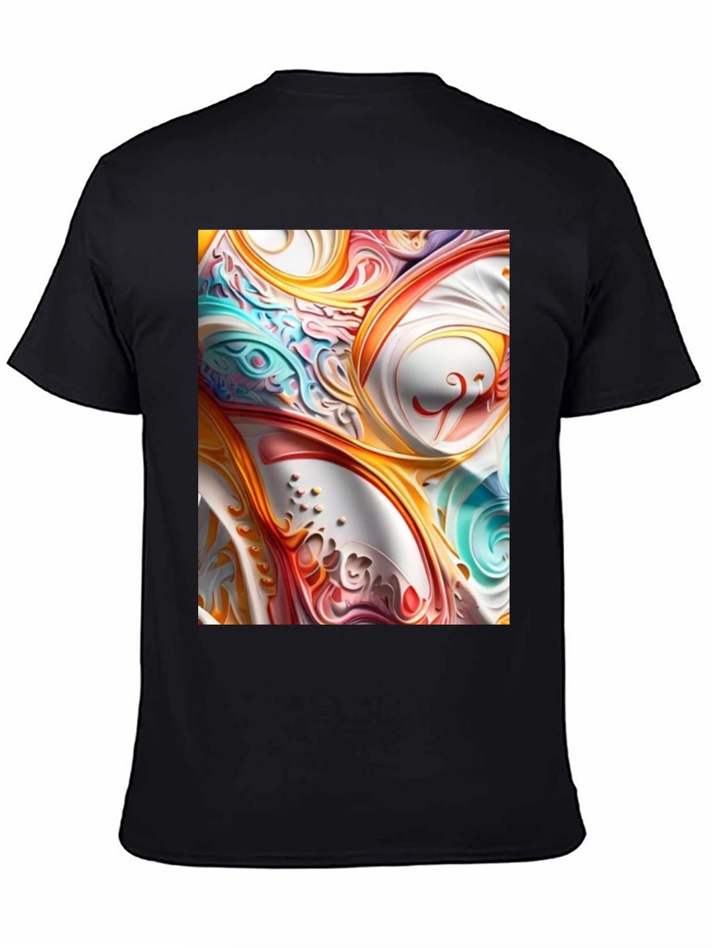 Abstract Swirl Art Black T-Shirt
