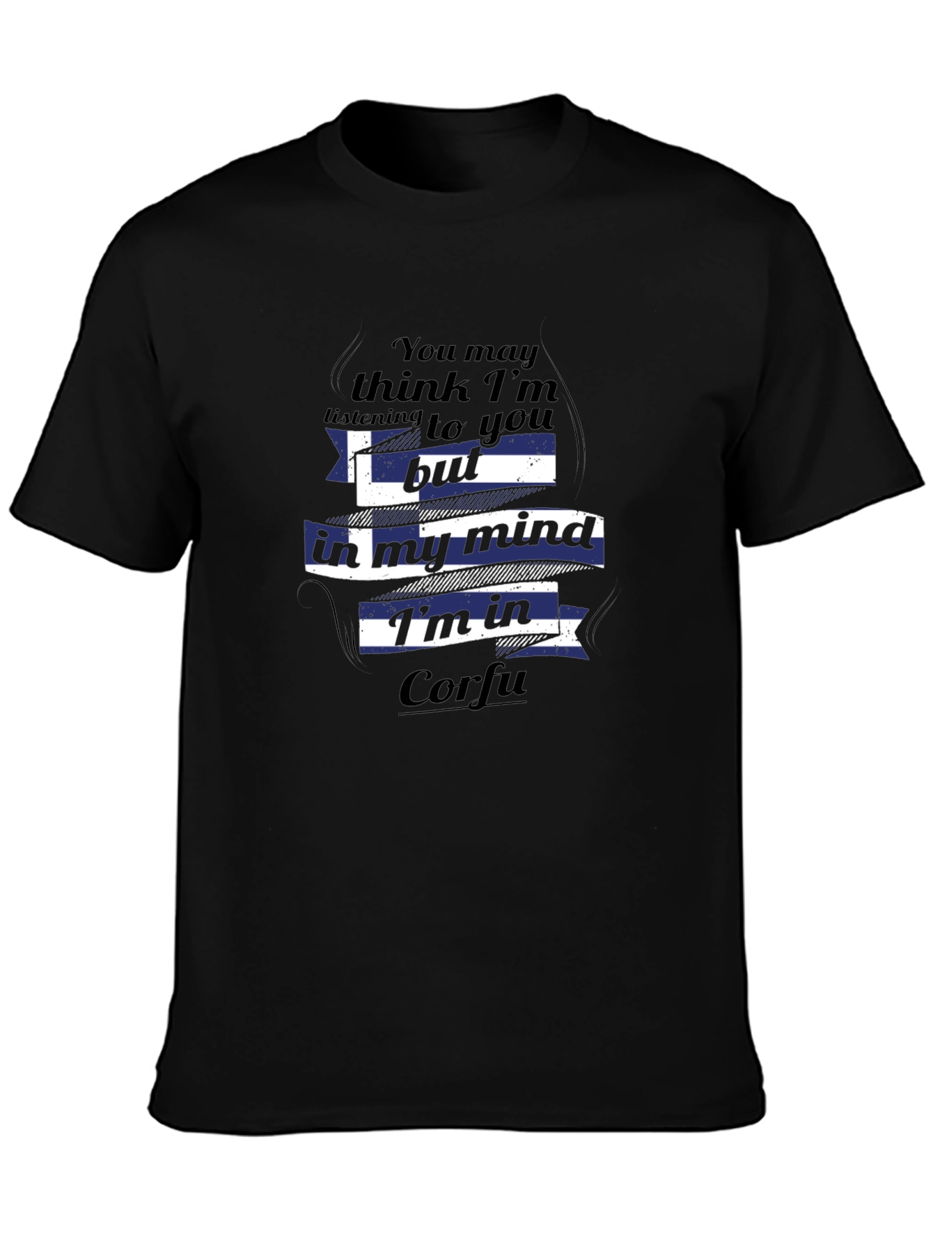 Corfu Mind T-Shirt - Greece Flag Design