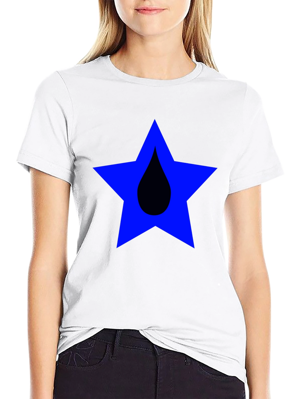 Star Drop Graphic Tee - Casual Black T-Shirt