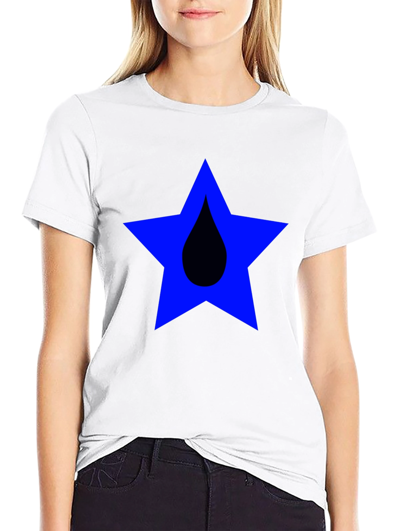 Star Drop Graphic Tee - Casual Black T-Shirt