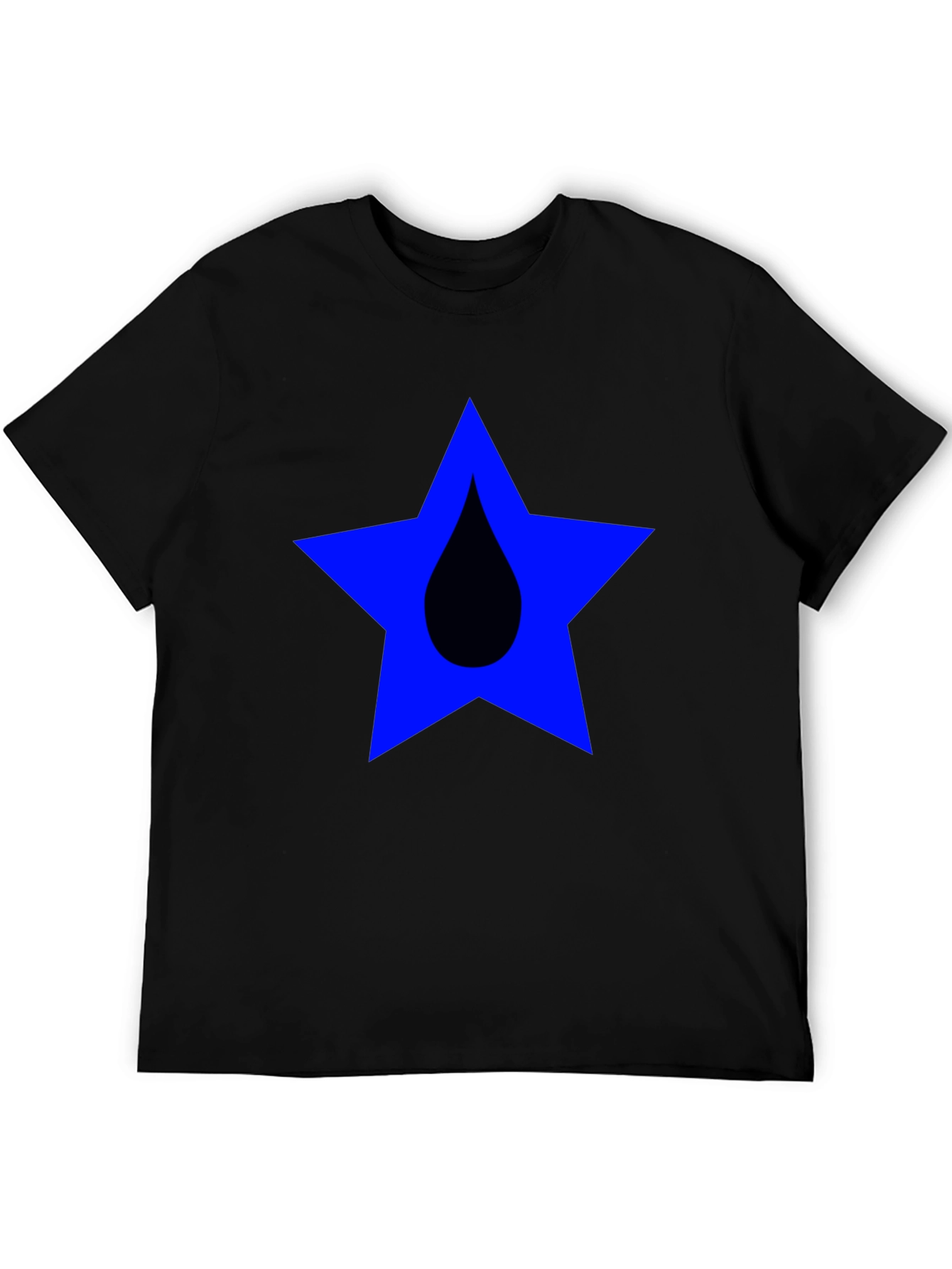 Star Drop Graphic Tee - Casual Black T-Shirt