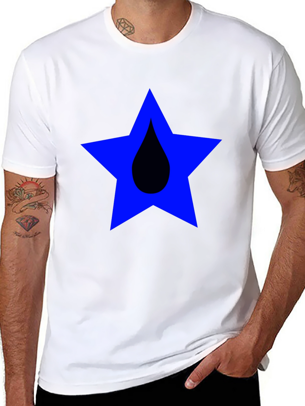 Star Drop Graphic Tee - Casual Black T-Shirt