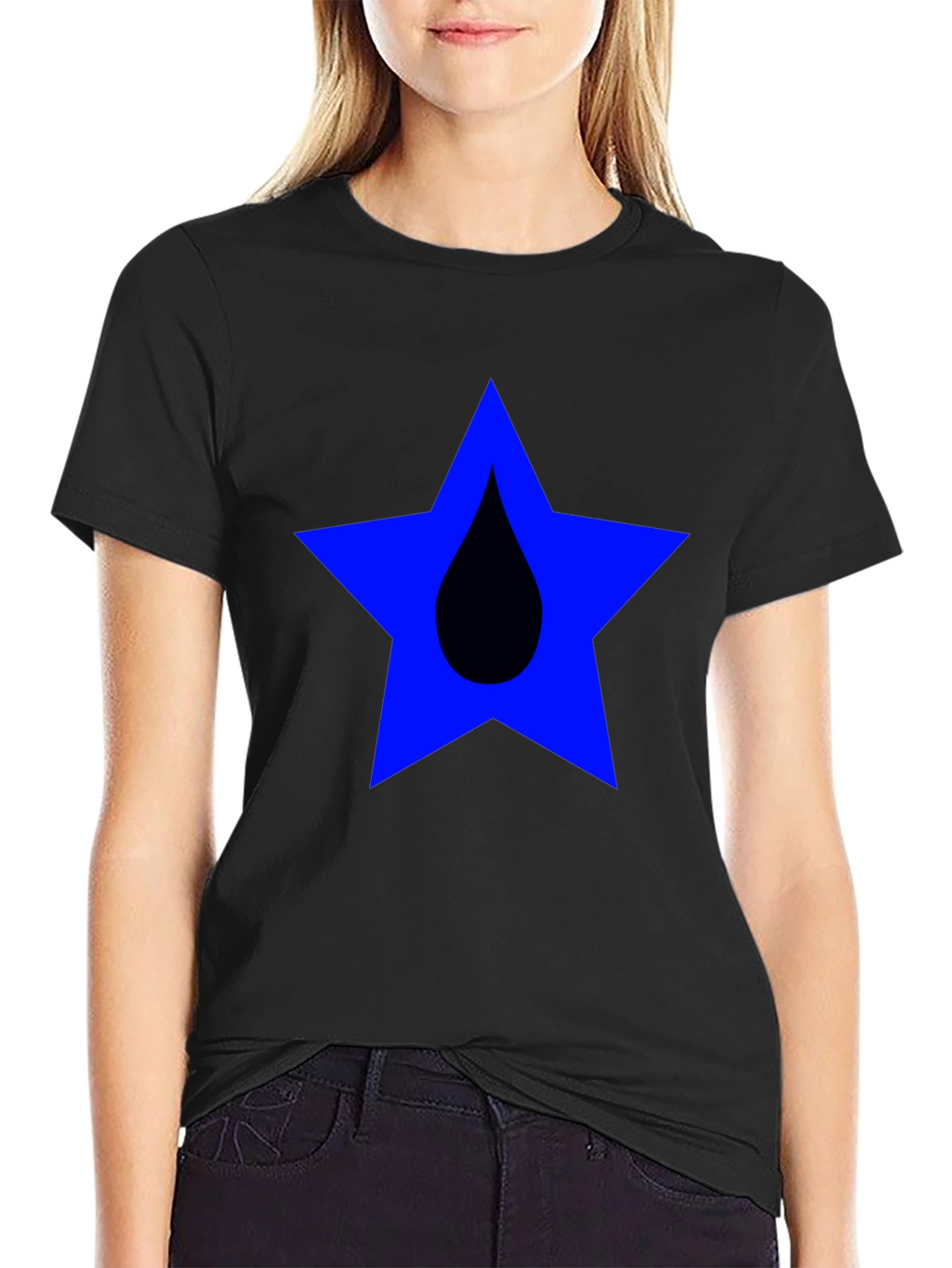 Star Drop Graphic Tee - Casual Black T-Shirt