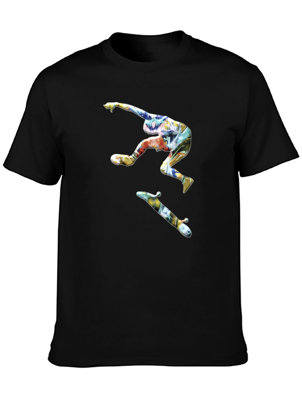 Skateboarder Graphic Black T-Shirt