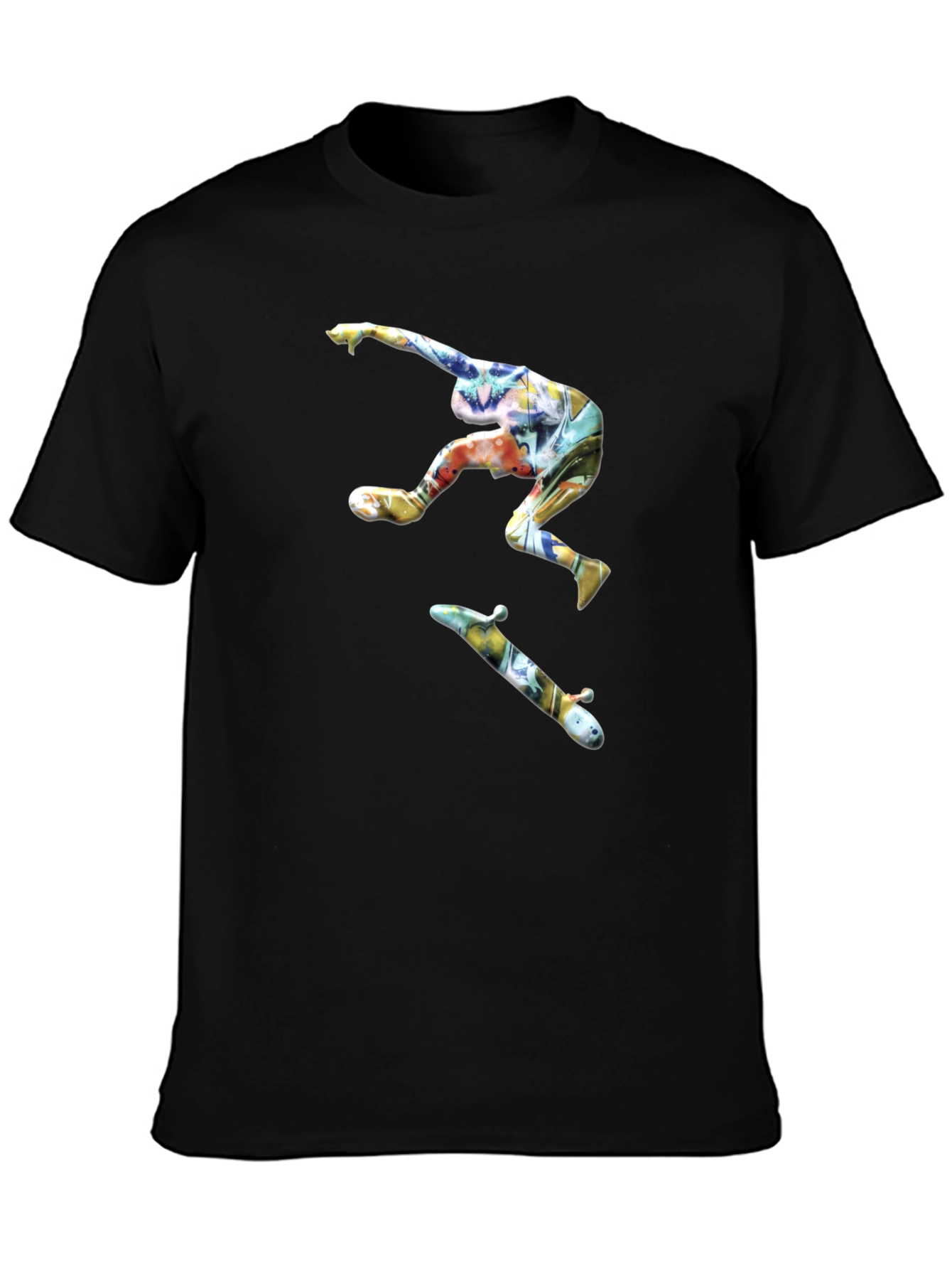 Skateboarder Graphic Black T-Shirt