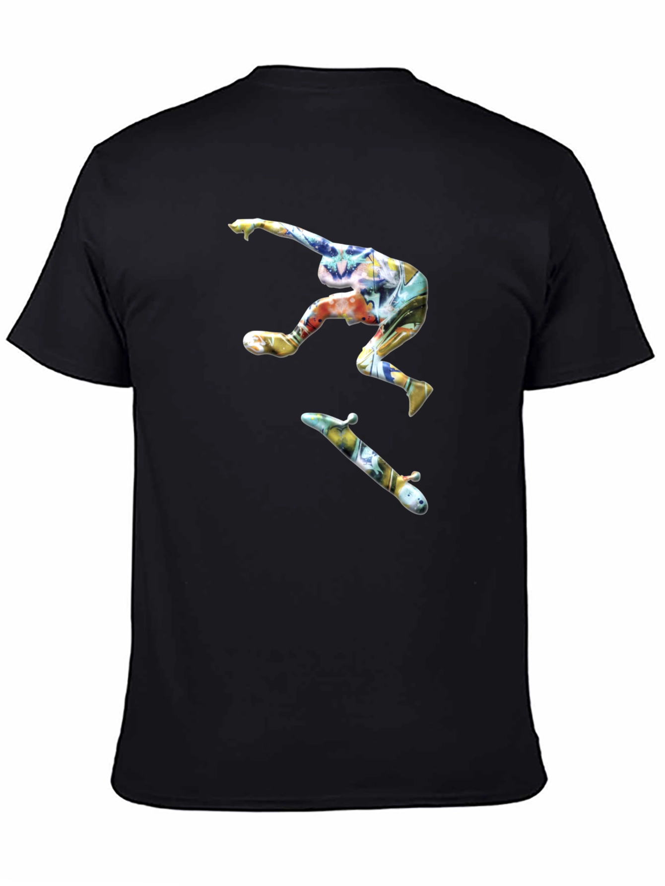 Skateboarder Graphic Black T-Shirt