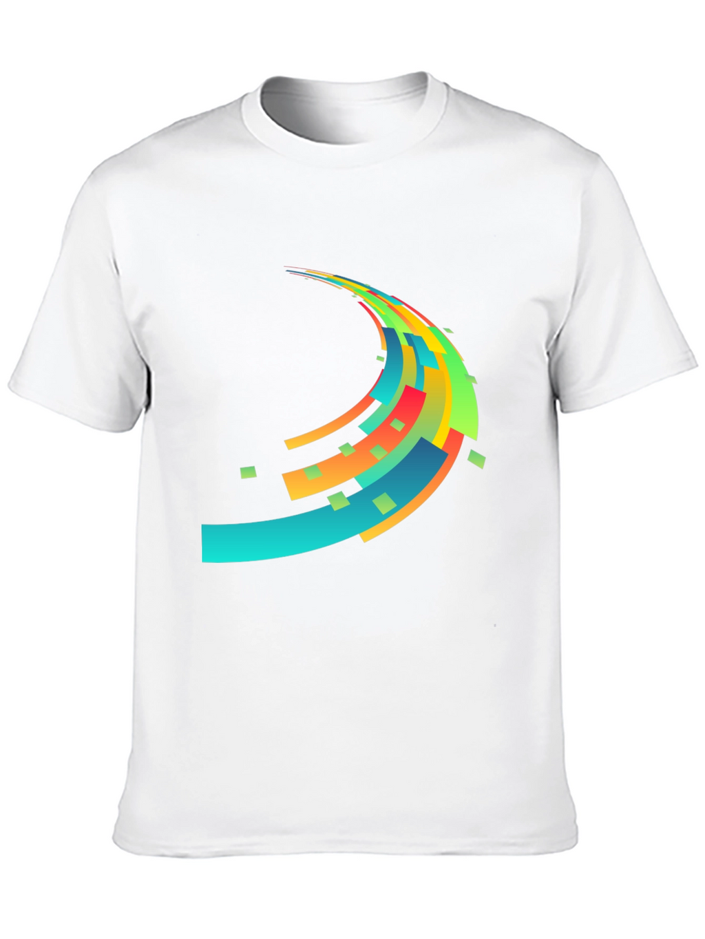 Abstract Wave Graphic Mens Black T-Shirt