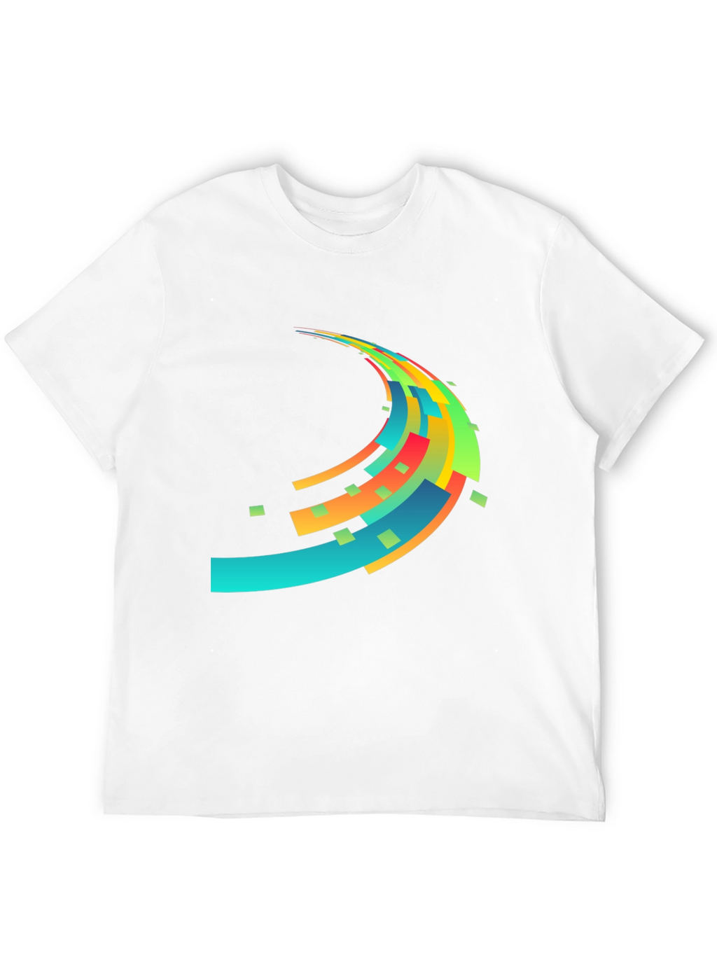 Abstract Wave Graphic Mens Black T-Shirt