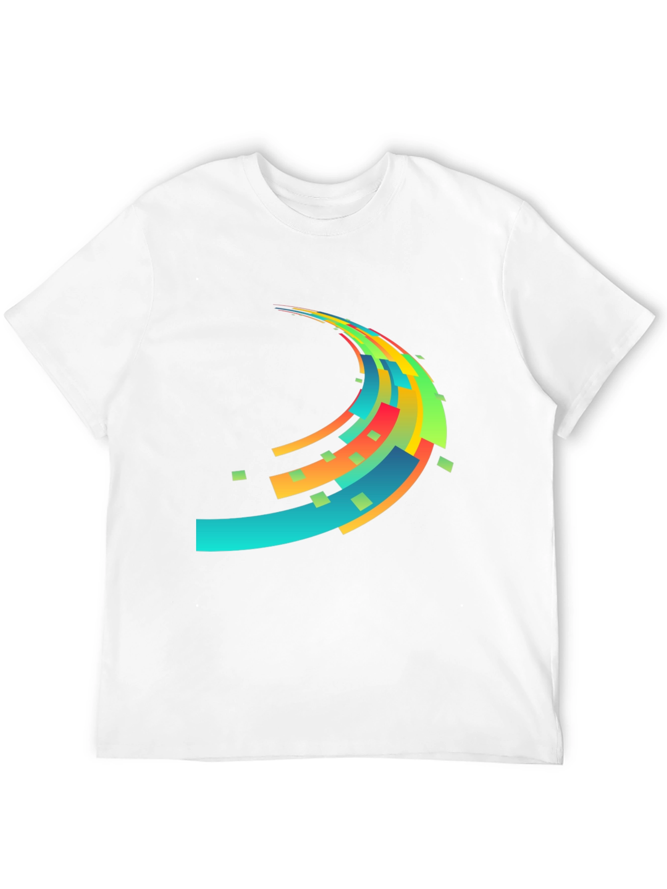 Abstract Wave Graphic Mens Black T-Shirt