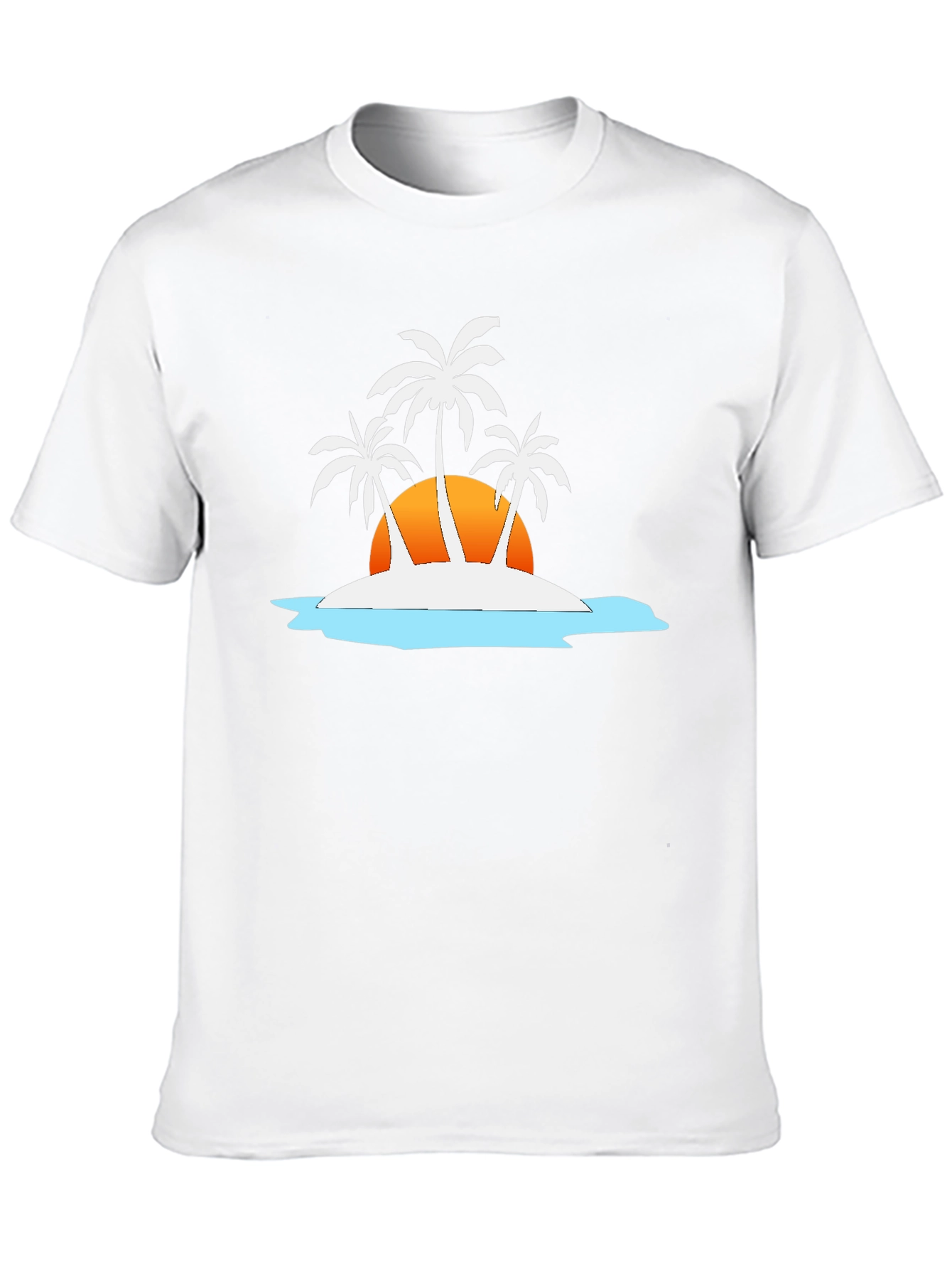 Tropical Island T-Shirt - Sunset Palm Tree Design
