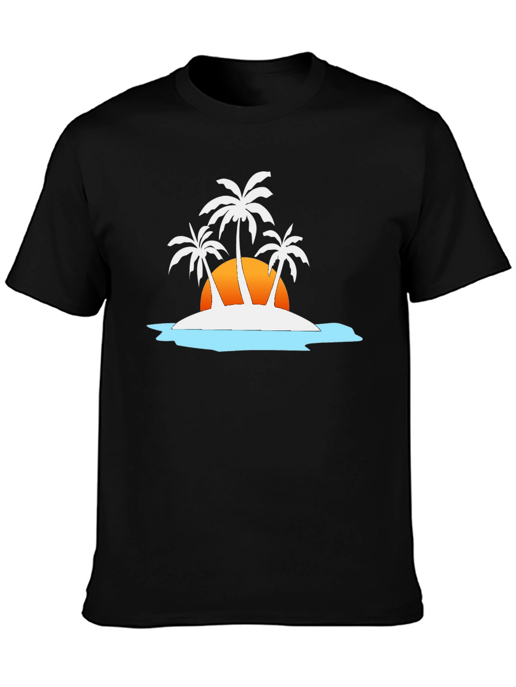 Tropical Island T-Shirt - Sunset Palm Tree Design