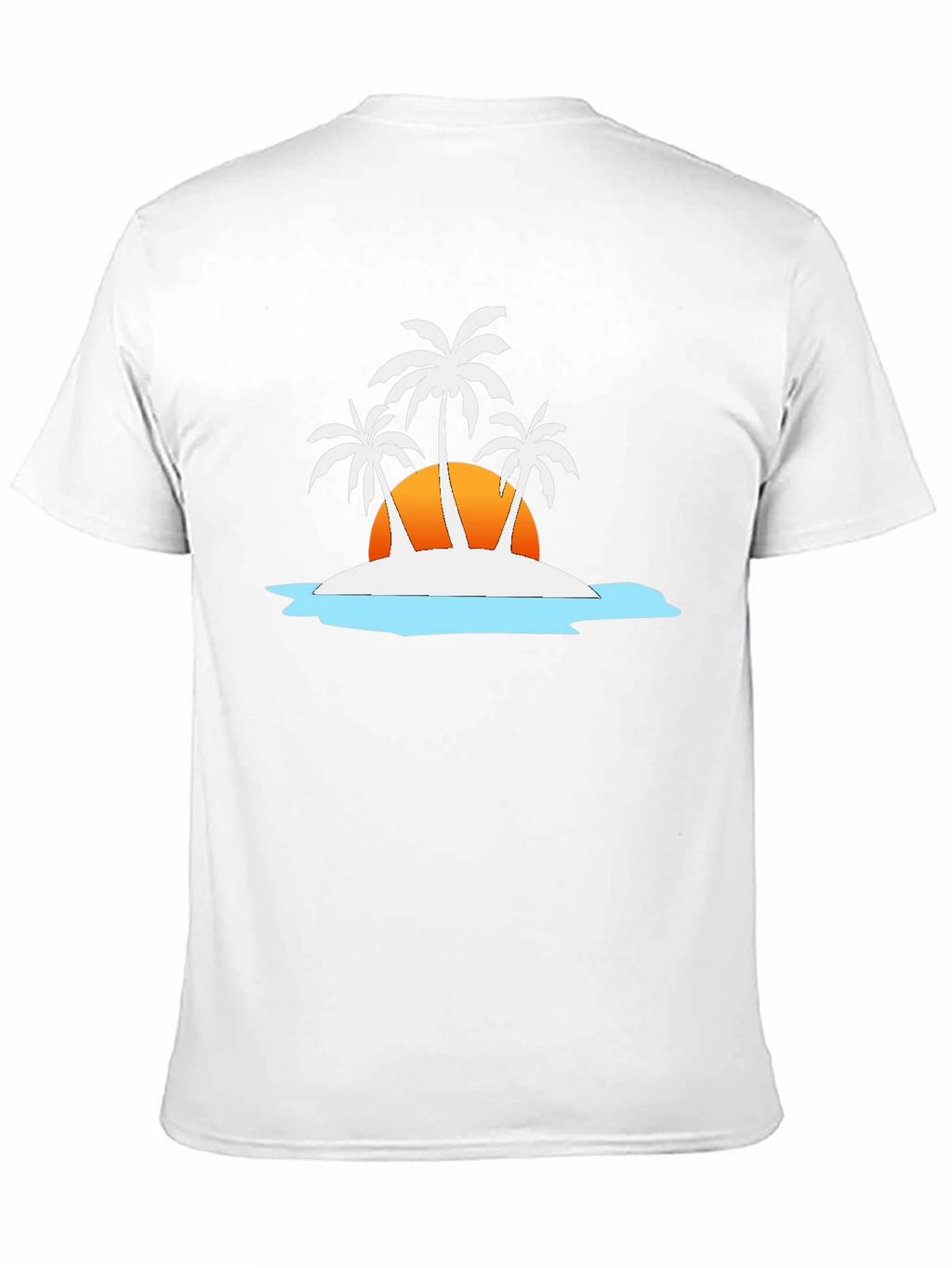 Tropical Island T-Shirt - Sunset Palm Tree Design