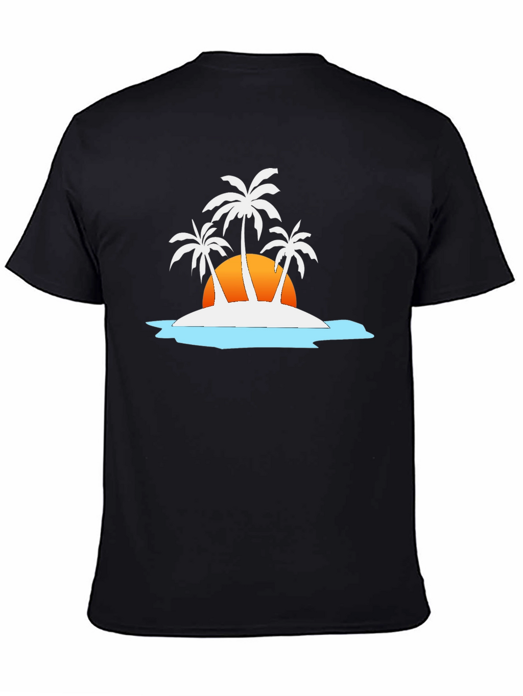 Tropical Island T-Shirt - Sunset Palm Tree Design
