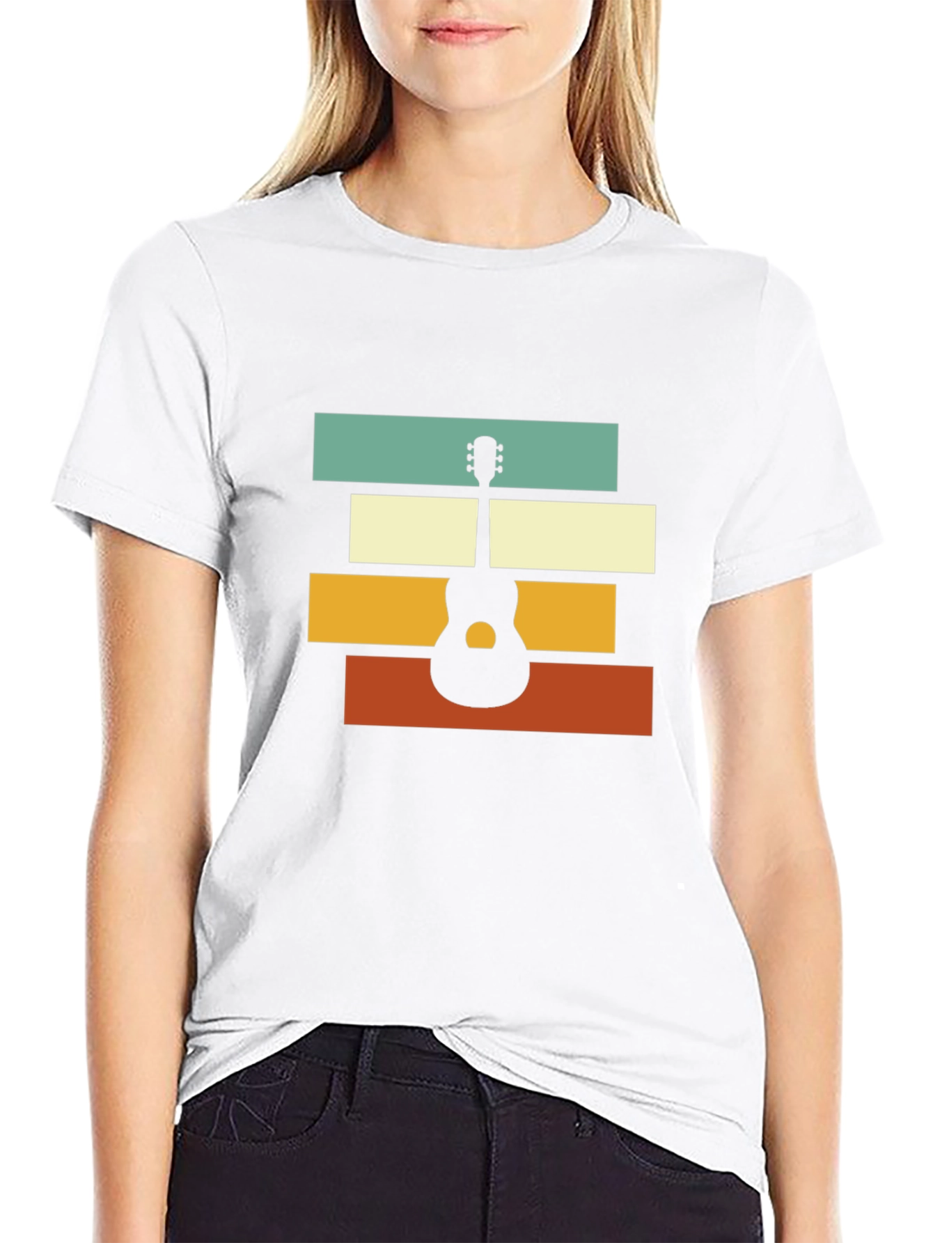 Retro Guitar Graphic Tee - Black Unisex T-Shirt