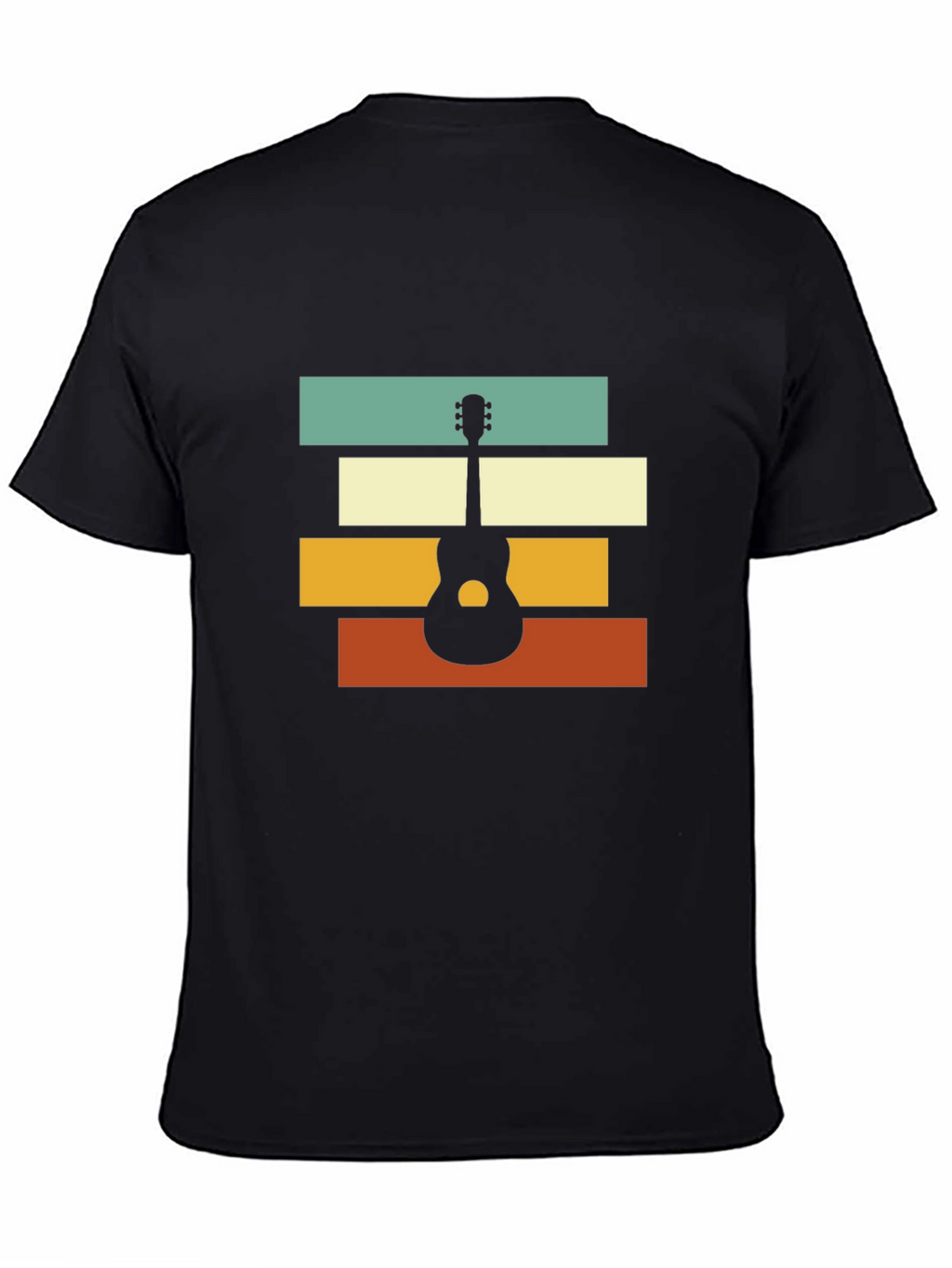 Retro Guitar Graphic Tee - Black Unisex T-Shirt