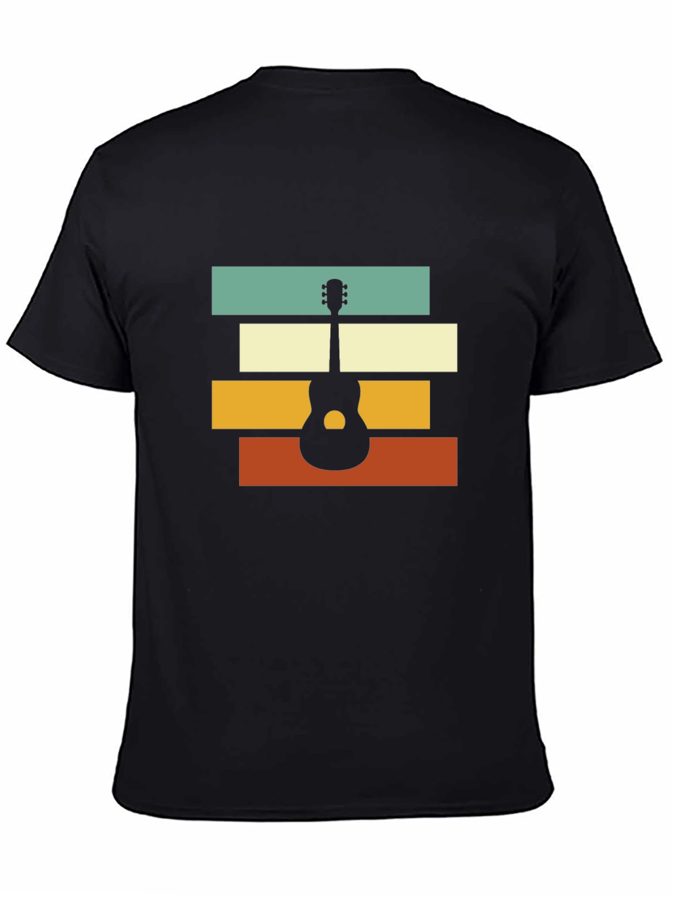 Retro Guitar Graphic Tee - Black Unisex T-Shirt