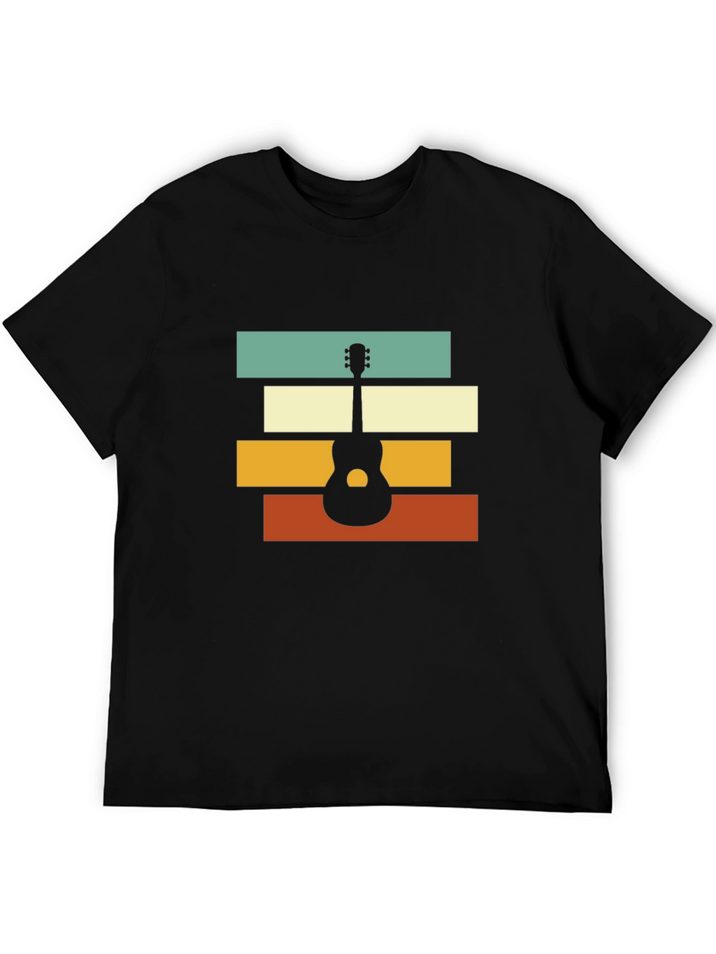 Retro Guitar Graphic Tee - Black Unisex T-Shirt