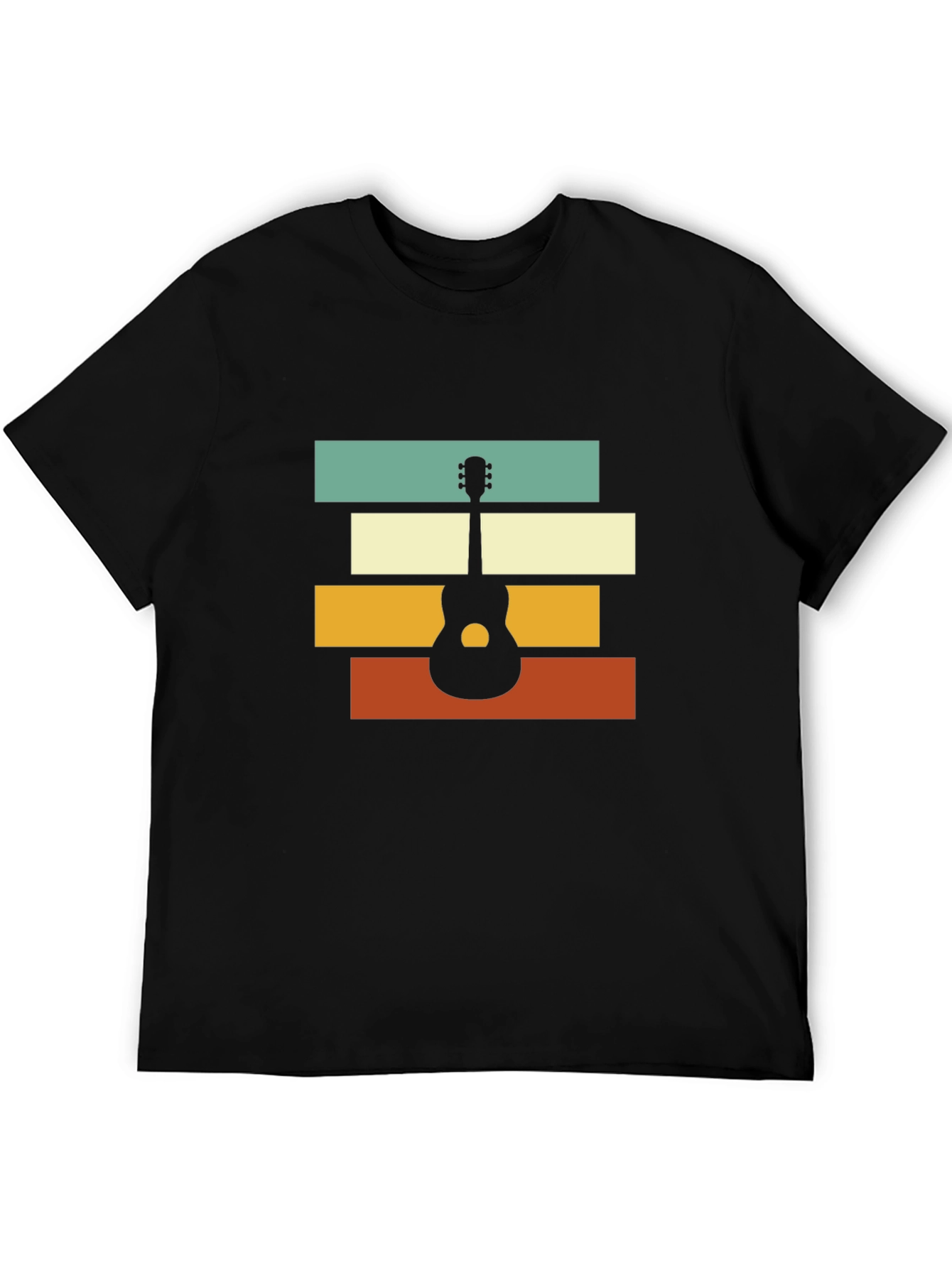 Retro Guitar Graphic Tee - Black Unisex T-Shirt