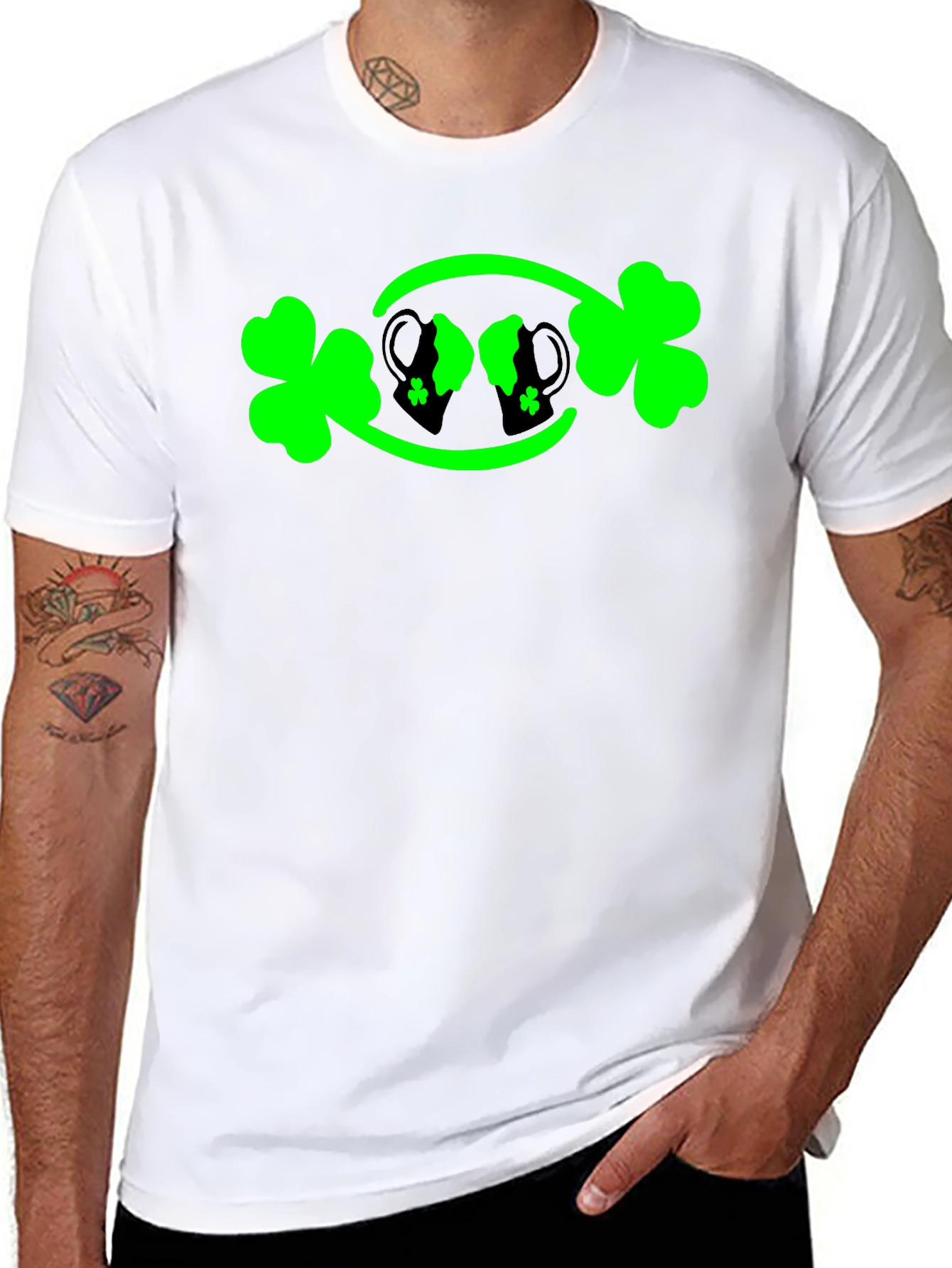 St. Patricks Day Shamrock & Beer Mug Graphic Tee