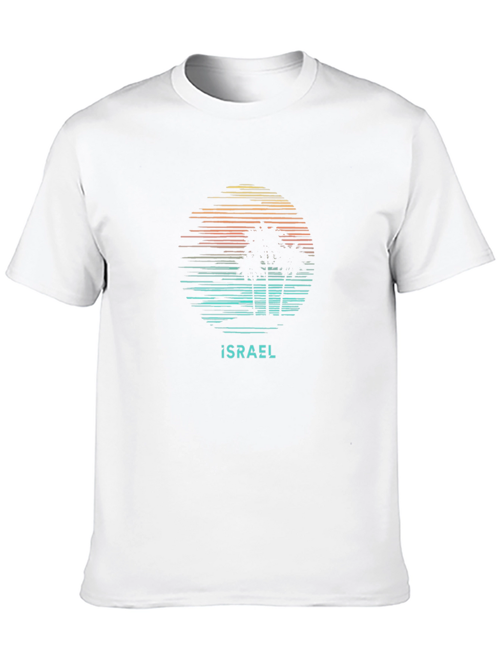 Israel Palm Tree Sunset T-Shirt - Black