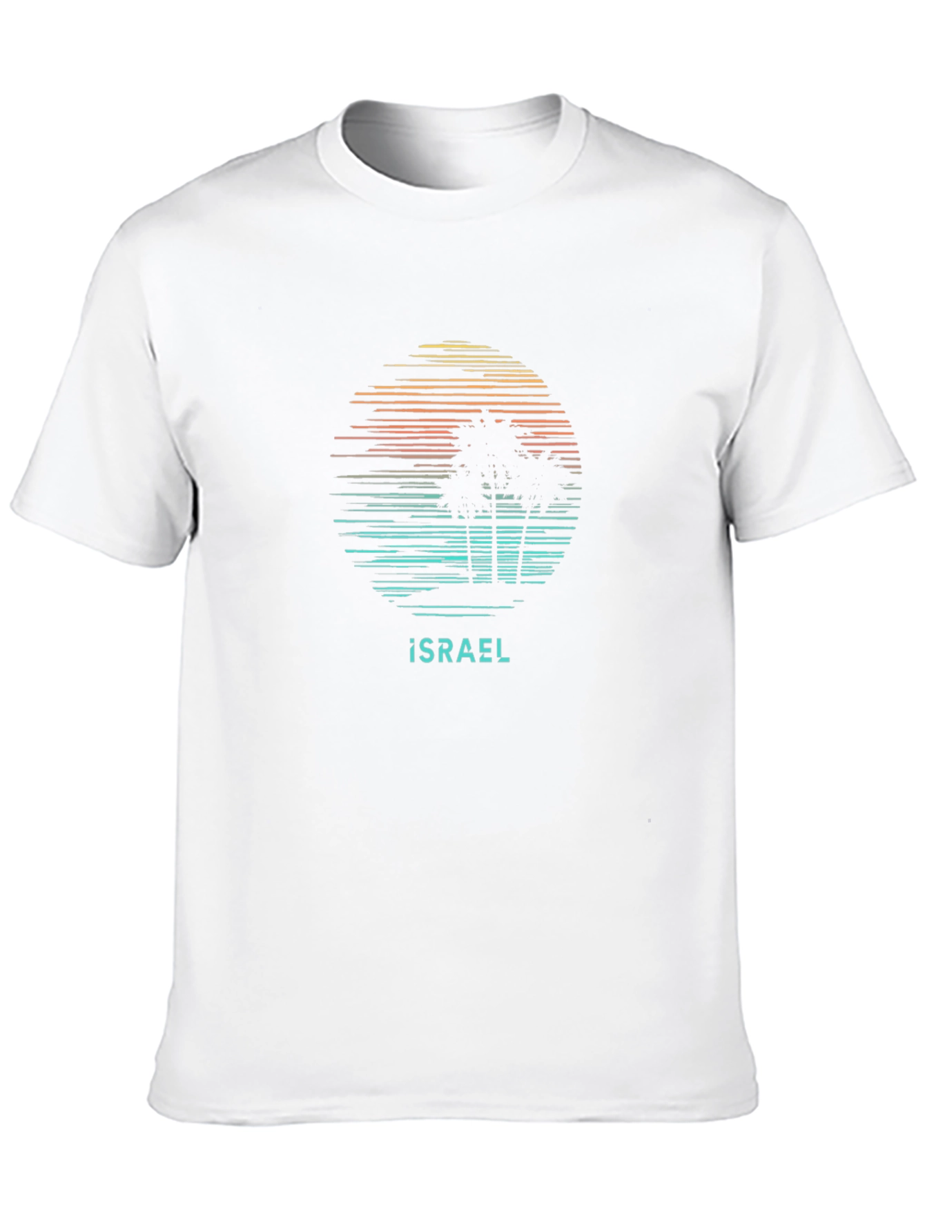 Israel Palm Tree Sunset T-Shirt - Black